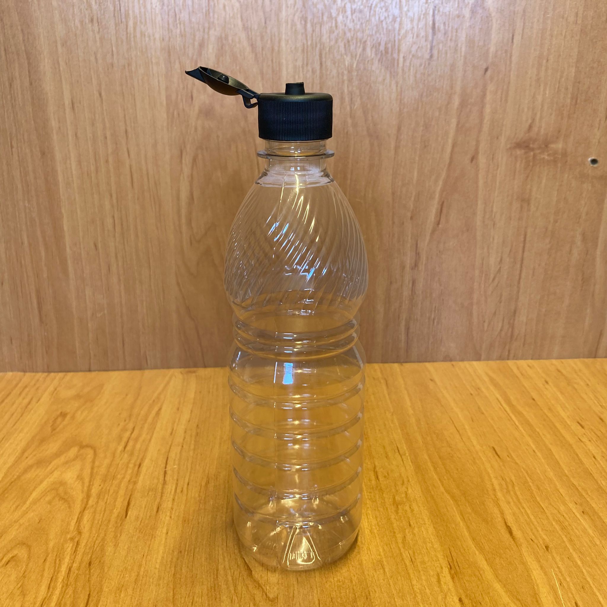 500 Cc Plastik Şişe - Siyah Akıtıcılı Fliptop Kapaklı - 500 Ml Boş Pet Şişe - Açılır Kapanır Kapaklı