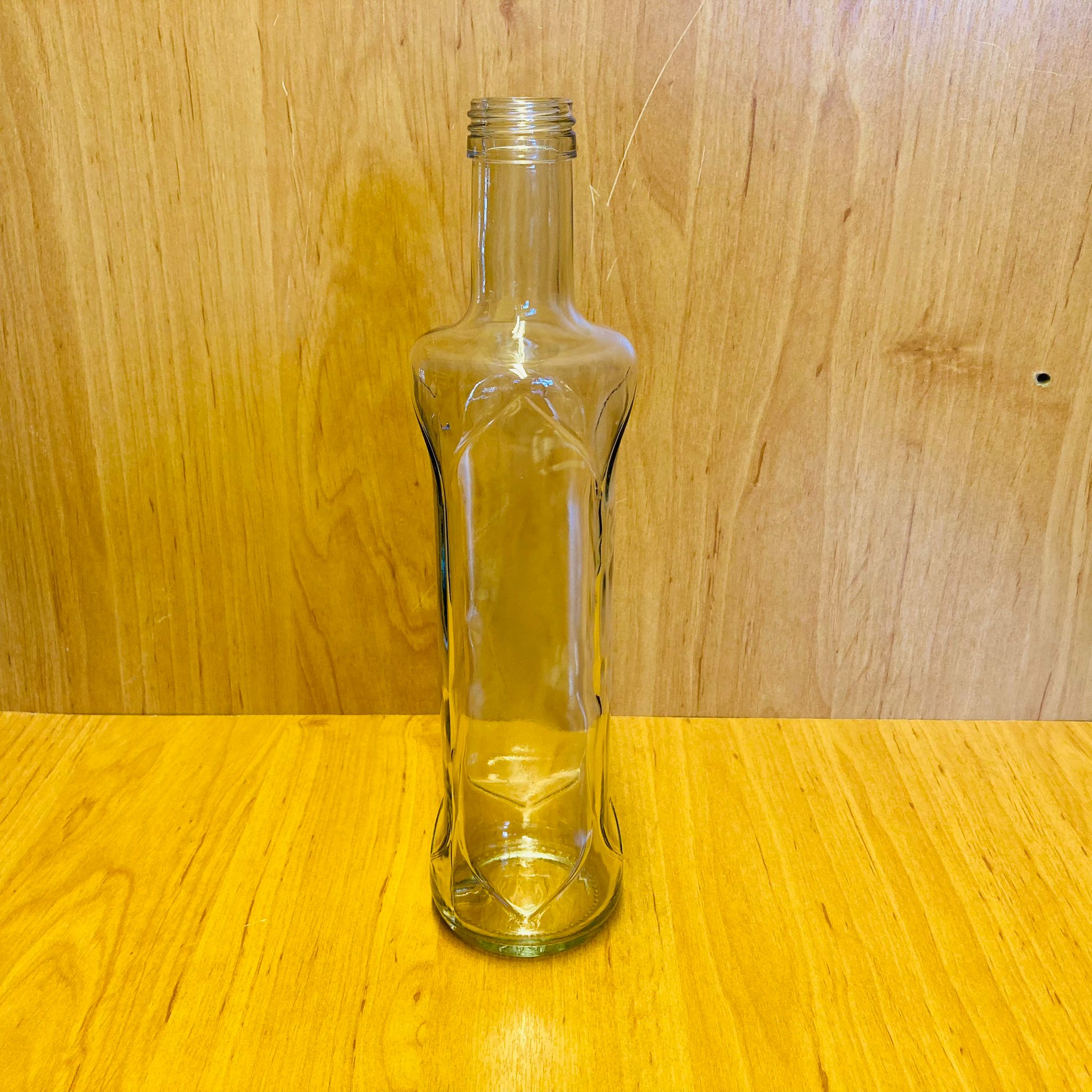 500 Cc Şeffaf Cam Dorika Desenli Şişe Kapaksız (31 Ağız) - Yeni 500 Ml Dorika Cam Şişe -Şeffaf