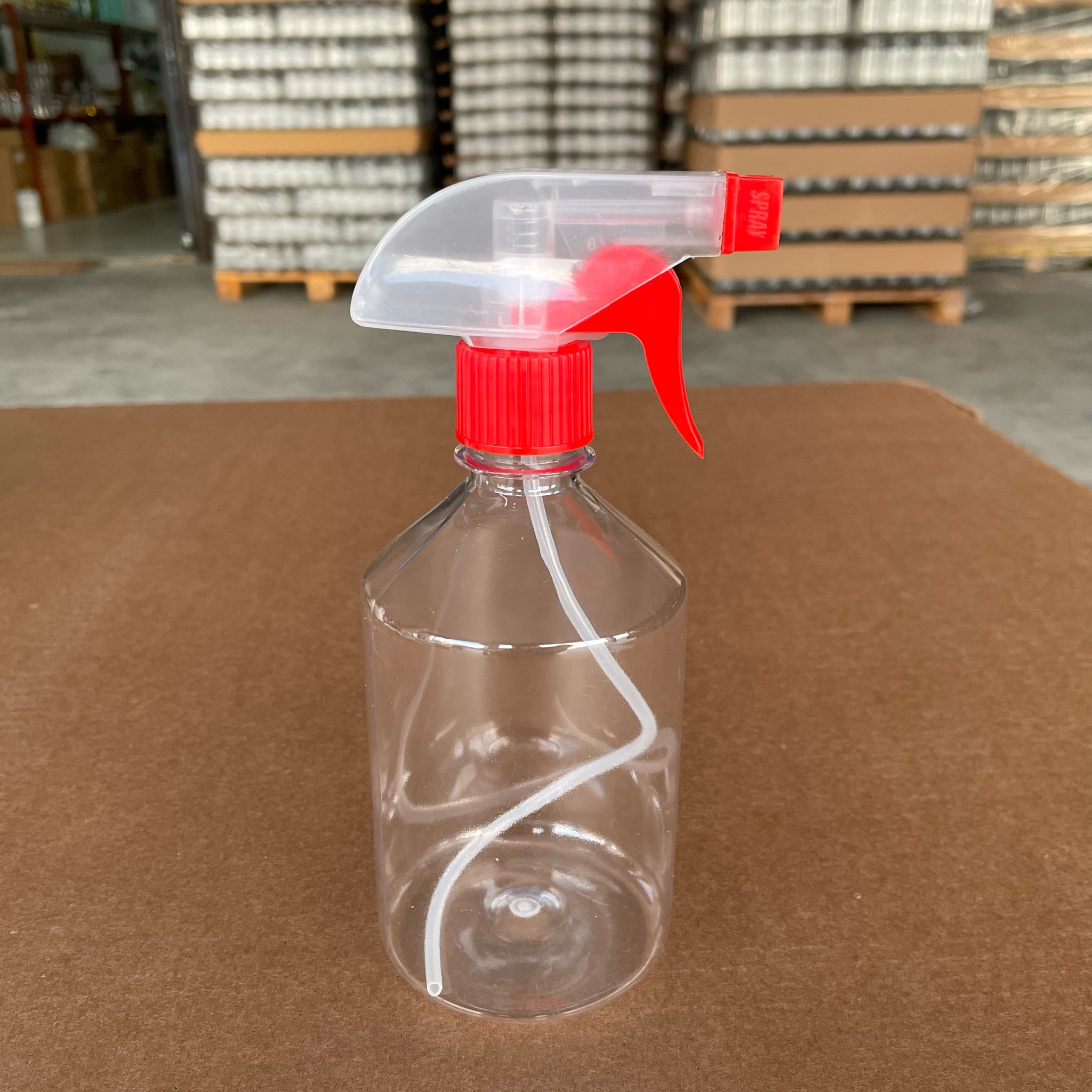 500 Cc Silindir Pet Şişe Kalın (30 Gr) - Kırmızı Natürel Tetik Triger Spreyli - 28 Ağız - 500 Ml Pet Şişe