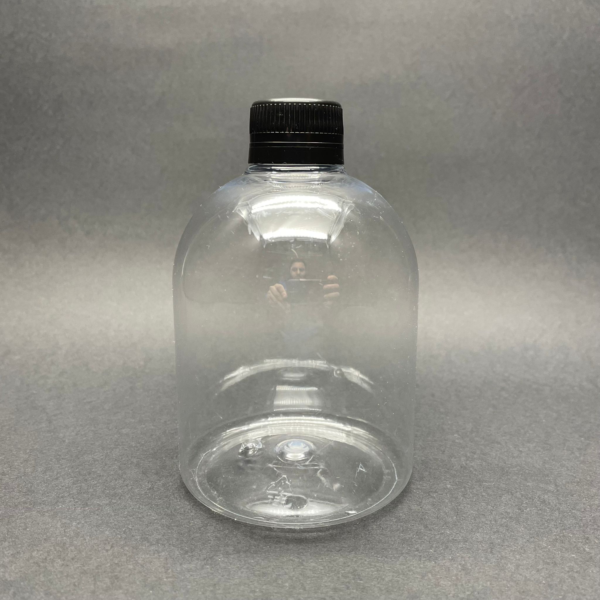500 Cc Tombul Plastik Şişe - Siyah Kilitli Kapaklı - 500 Ml Tombul Boş Plastik Şişe - Sert Pet Şişe - Mühür Kapaklı Şişe