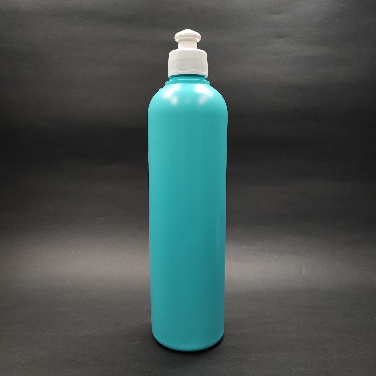 500 Cc Turkuaz Polietilen Pe Şampuan Şişesi - Beyaz Akıtıcılı Push Pull Kapaklı - 500 Ml Pe Şampuan Şişesi