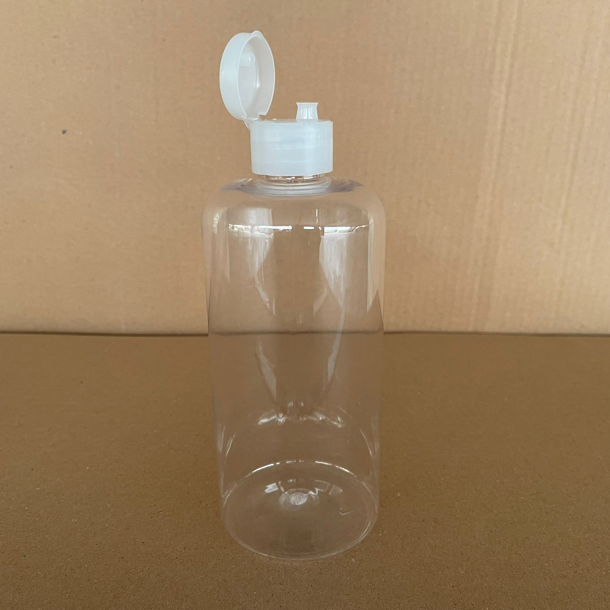 500 Cc Uzun Silindir Pet Şişe Kalın (26 Gr) - Şeffaf Fliptop Kapaklı - 28 Ağız - 500 Ml Pet Şişe