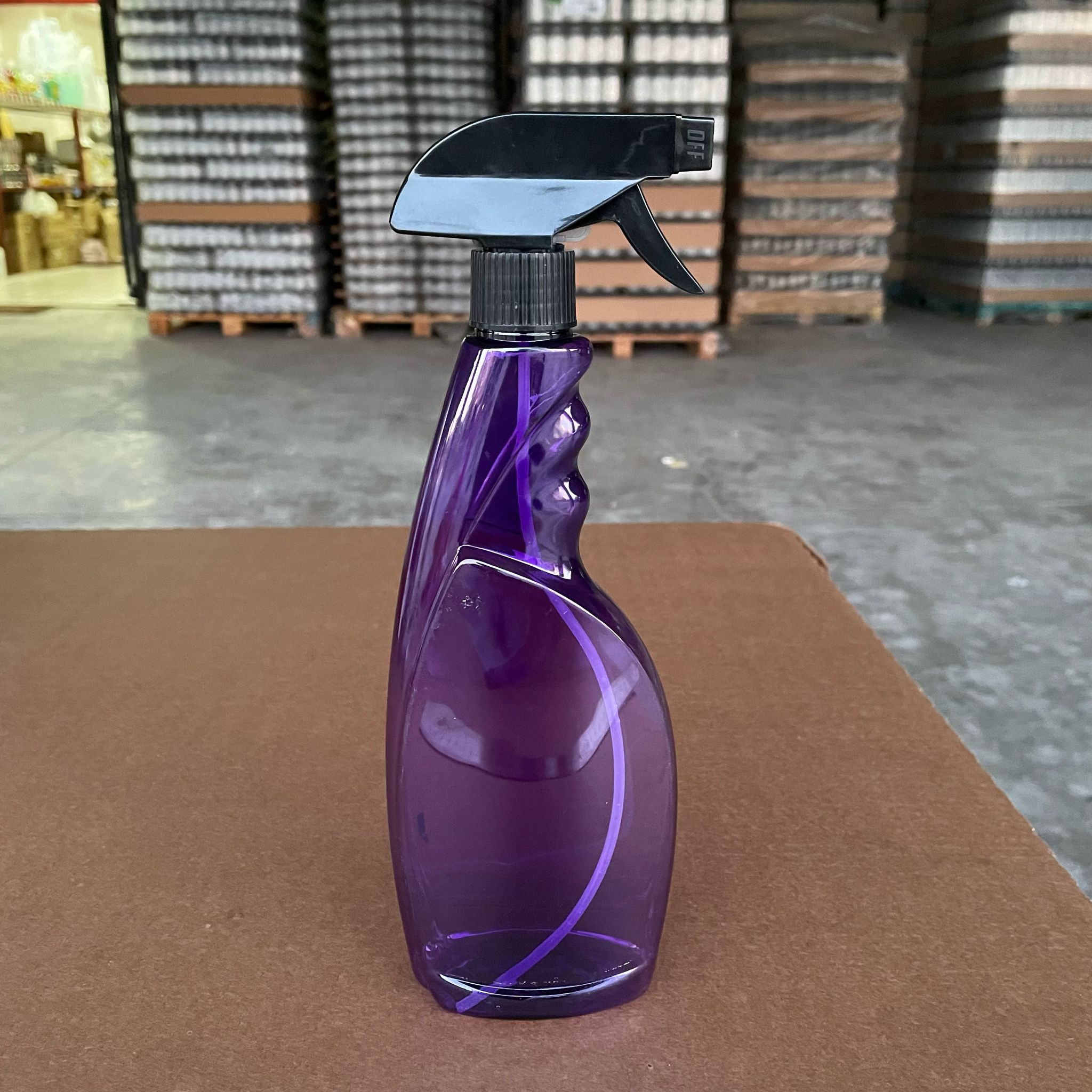 500 Cc Yassı Mor Pet Şişe - Siyah Tetik Spreyli - 500 Ml Boş Cam Sil Şişesi - Yassı Camsil Şişesi