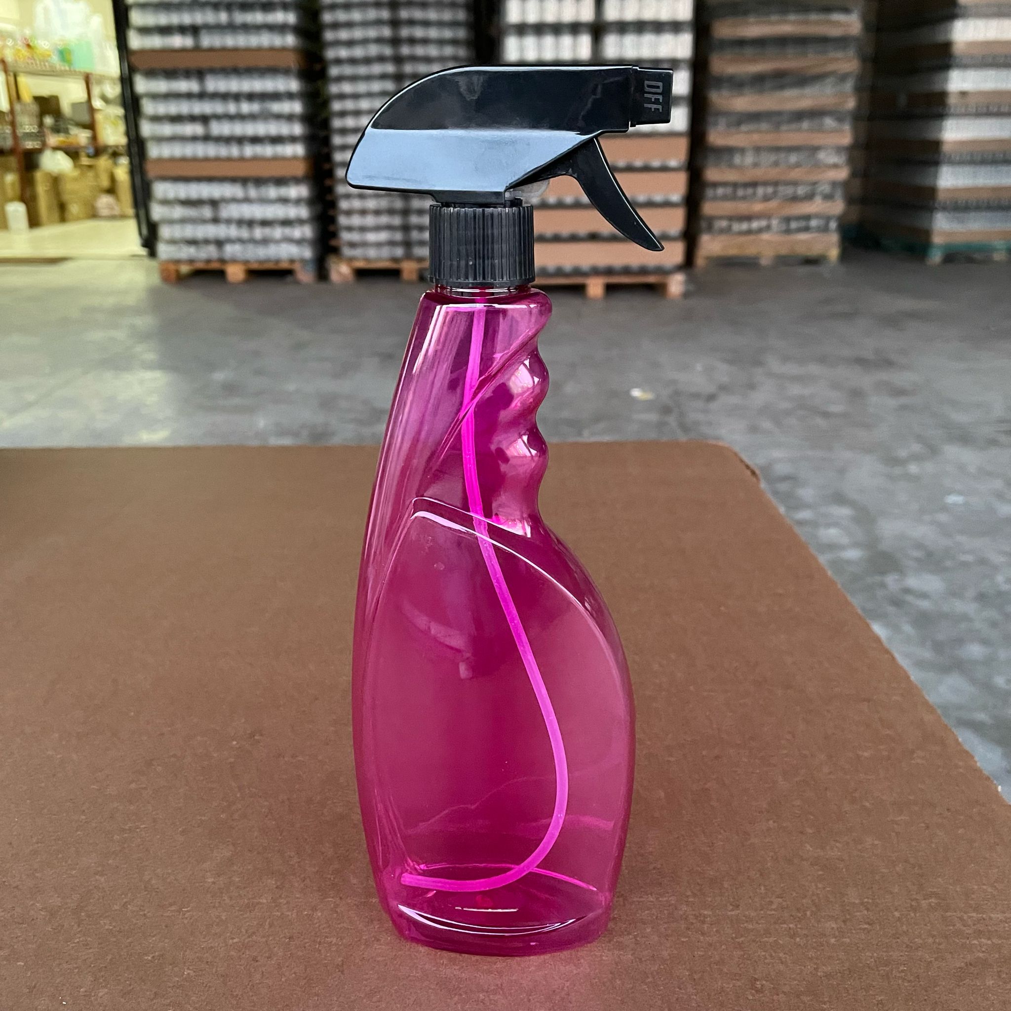 500 Cc Yassı Pembe Pet Şişe - Siyah Tetik Spreyli - 500 Ml Boş Cam Sil Şişesi - Yassı Camsil Şişesi