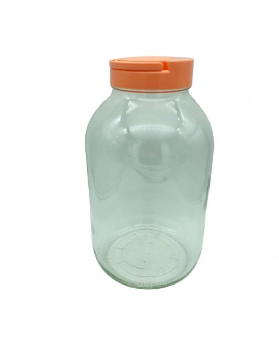 5000 Cc Cam Kavanoz Pembe Kapaklı - 5 Litre Cam Kavanoz Kapaklı
