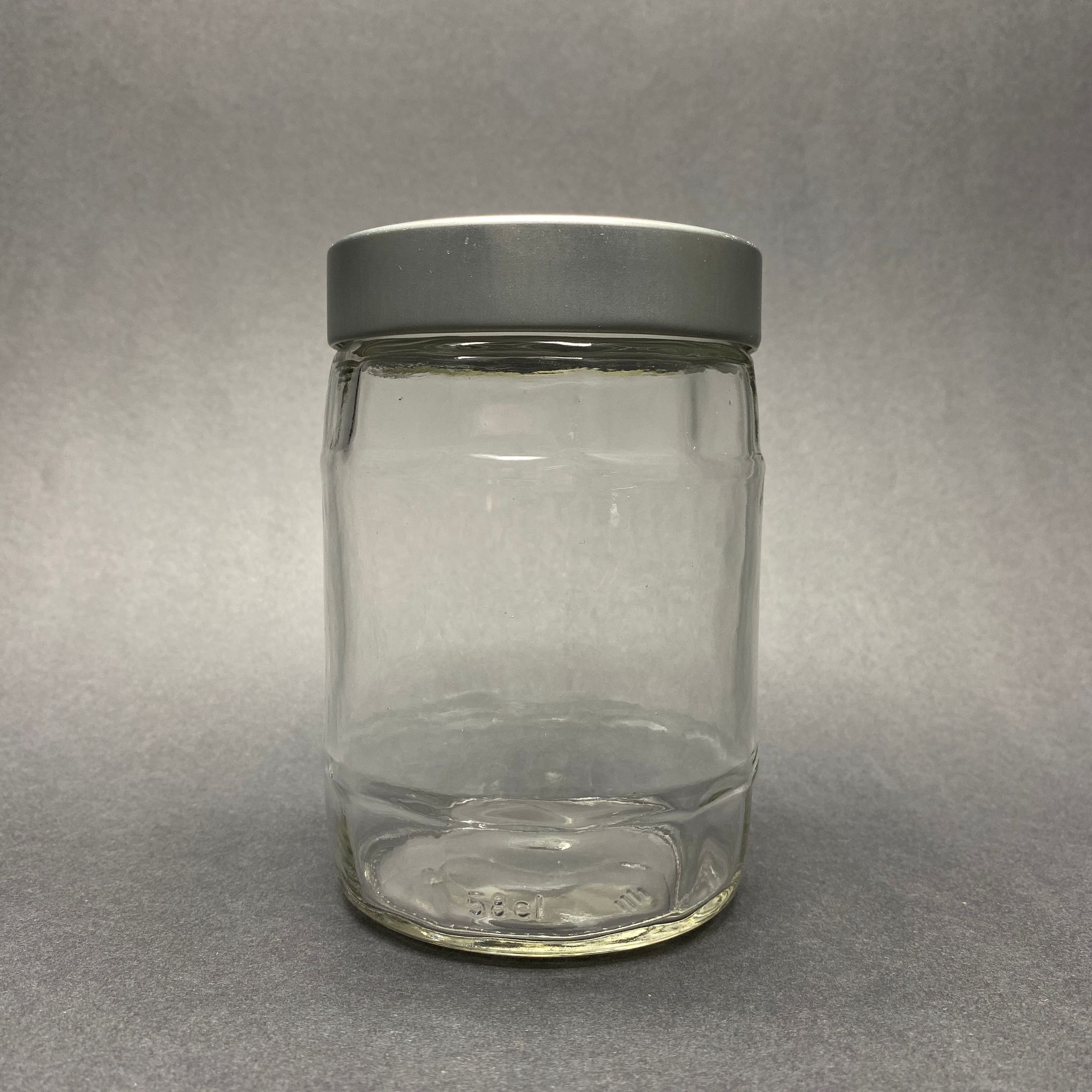 580 Cc Fıçı Kavanoz - Derin Gümüş Lüks Metal Kapaklı - 580 Ml Fıçı Model Cam Kavanoz