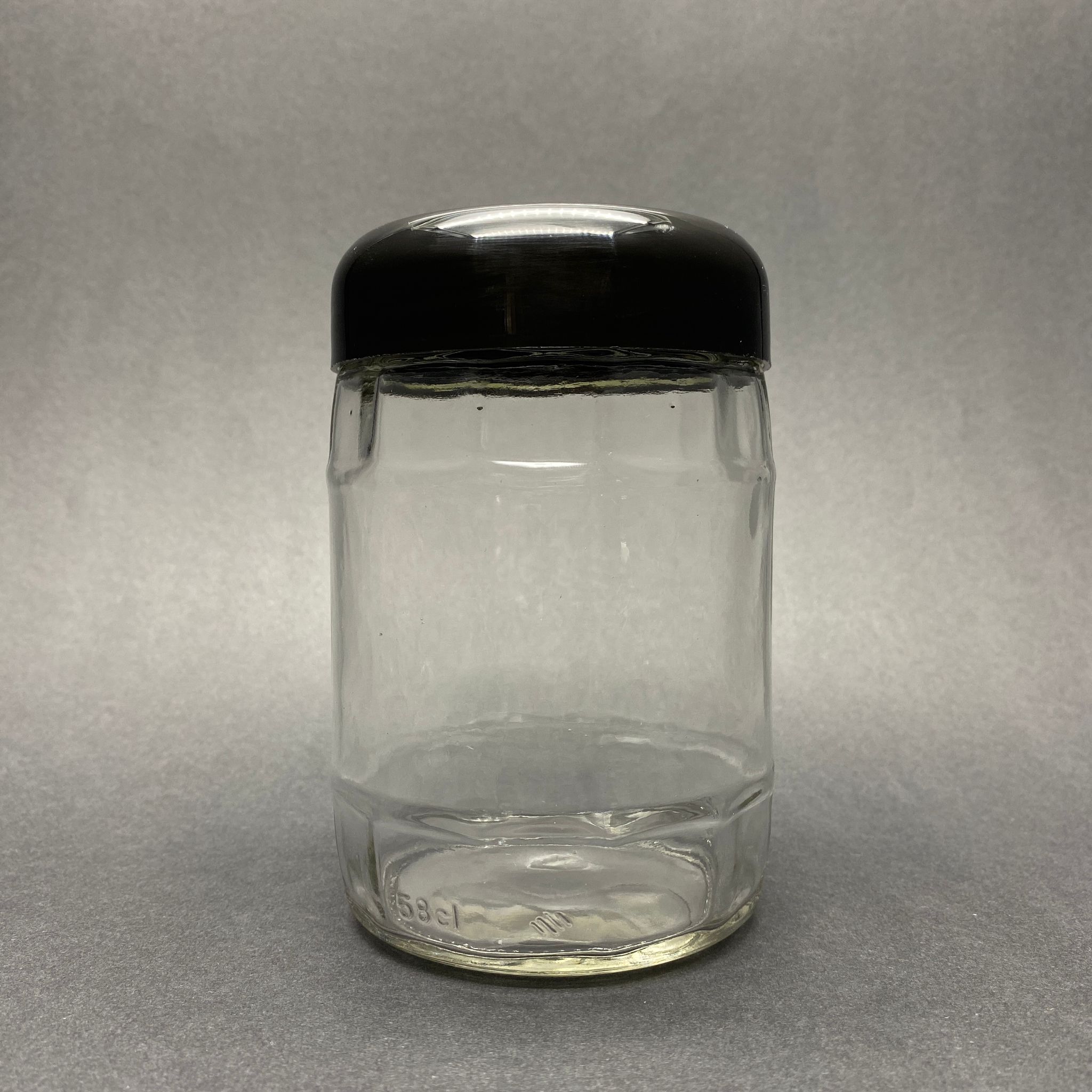 580 Cc Fıçı Kavanoz - Siyah Plastik Kapaklı - 580 Ml Fıçı Model Cam Kavanoz