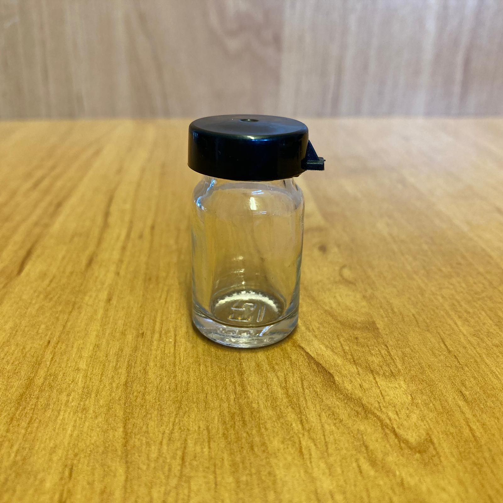 6 Cc Flakon Penisilin Şişesi - Siyah Kapaklı - 6 Ml Kapaklı Cam Şişe - Sızdırmaz - Elle Kapanır