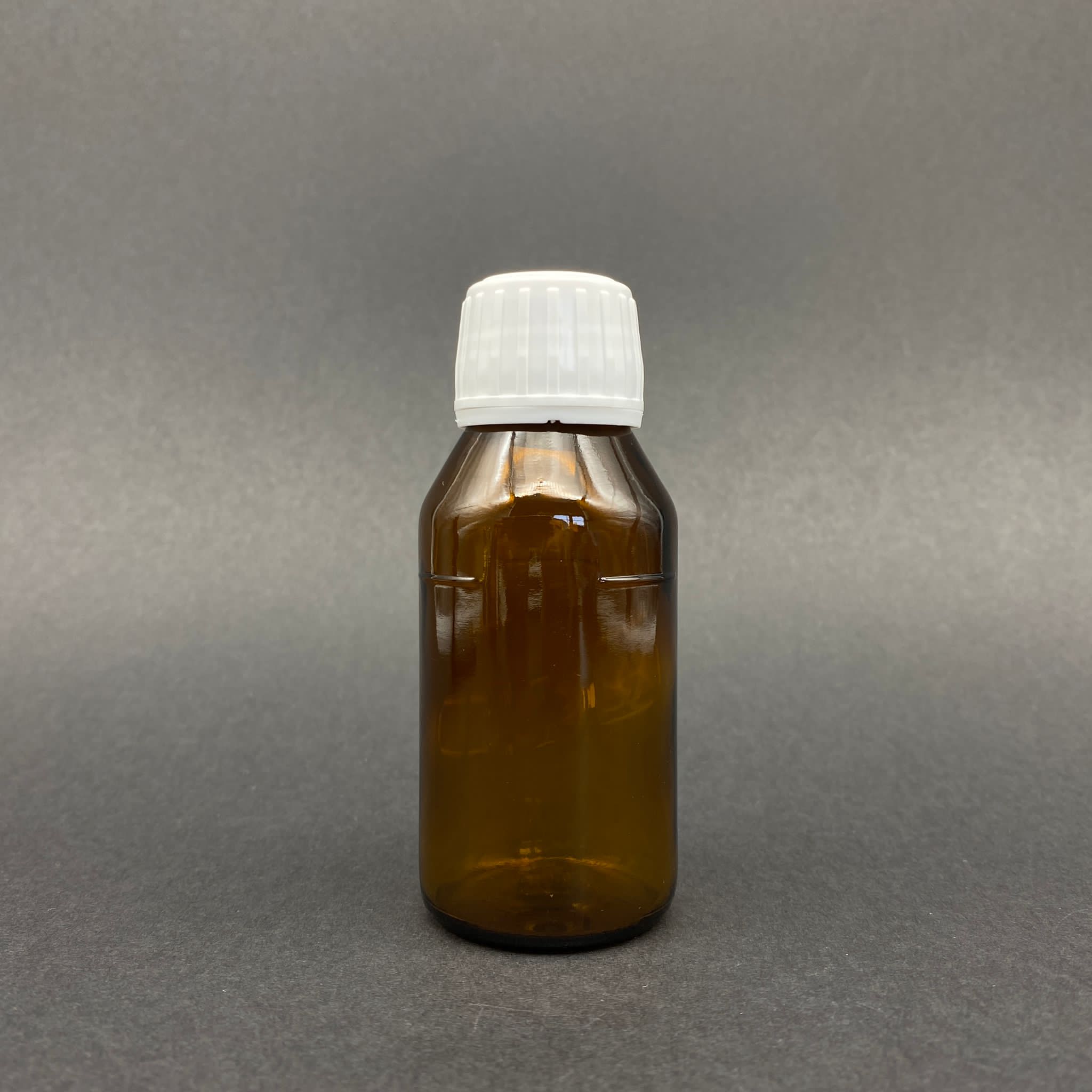 60 Cc Amber Cam Şişe - Beyaz Kilitli Kapaklı - 60 Ml Kahverengi Boş Şurup Şişesi (Ağız Çapı 25 Mm)