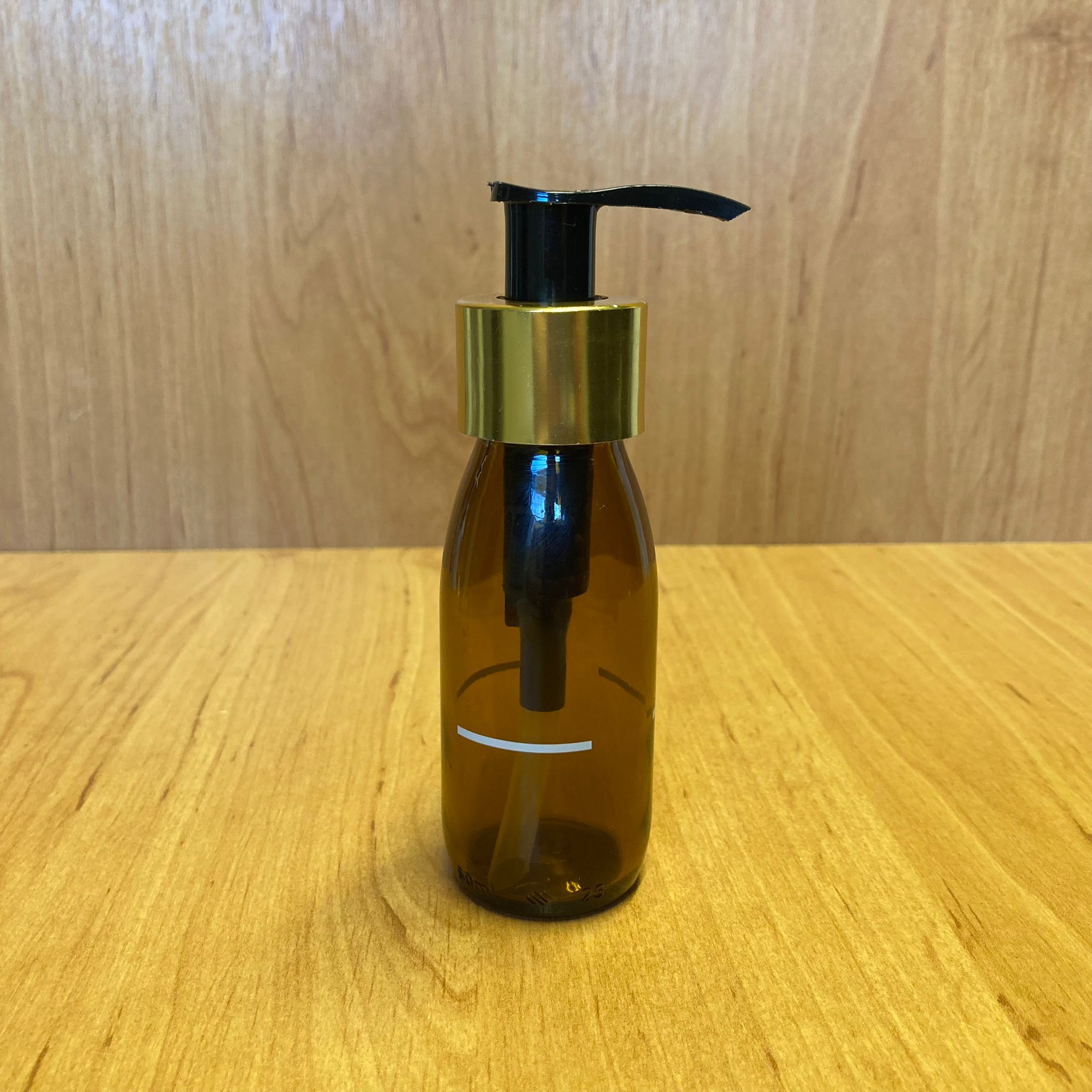 60 Cc Amber Cam Şişe - Gold Pompalı - 60 Ml Kahverengi Pompalı Şişe