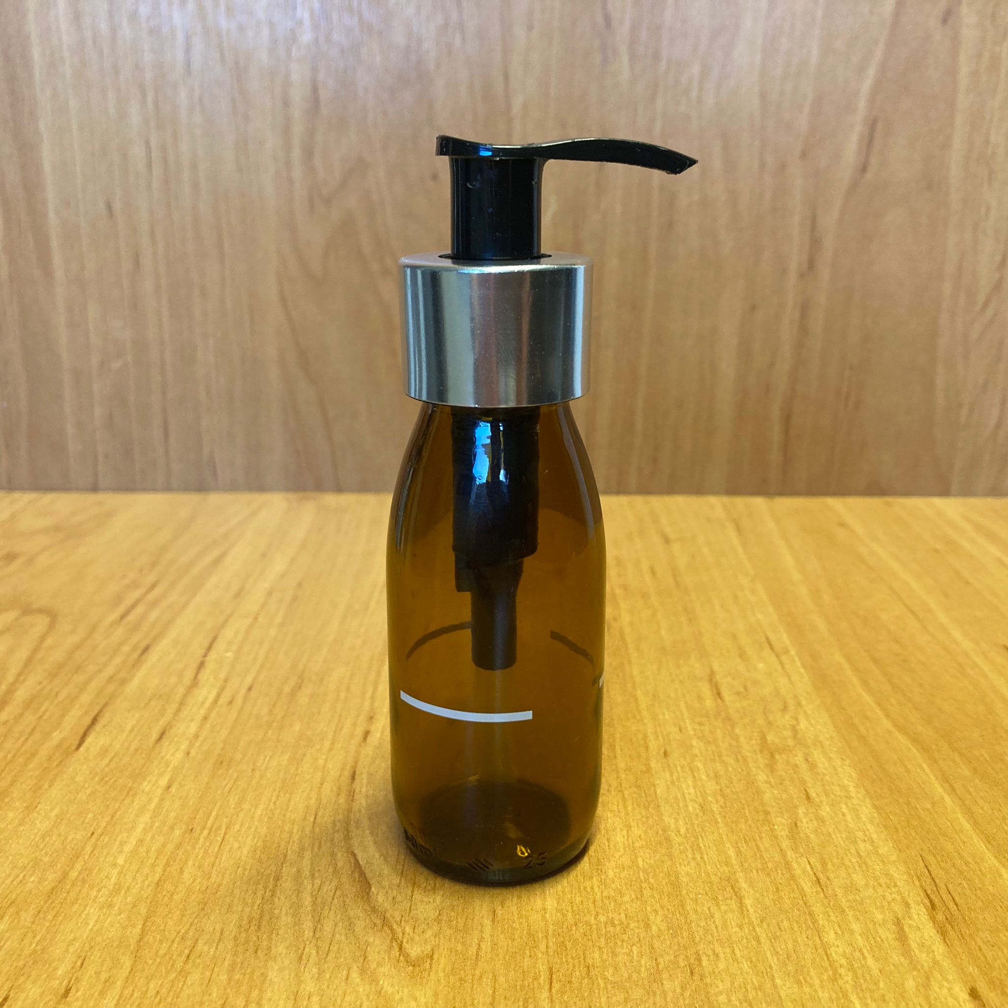 60 Cc Amber Cam Şişe - Gümüş Pompalı - 60 Ml Kahverengi Pompalı Şişe