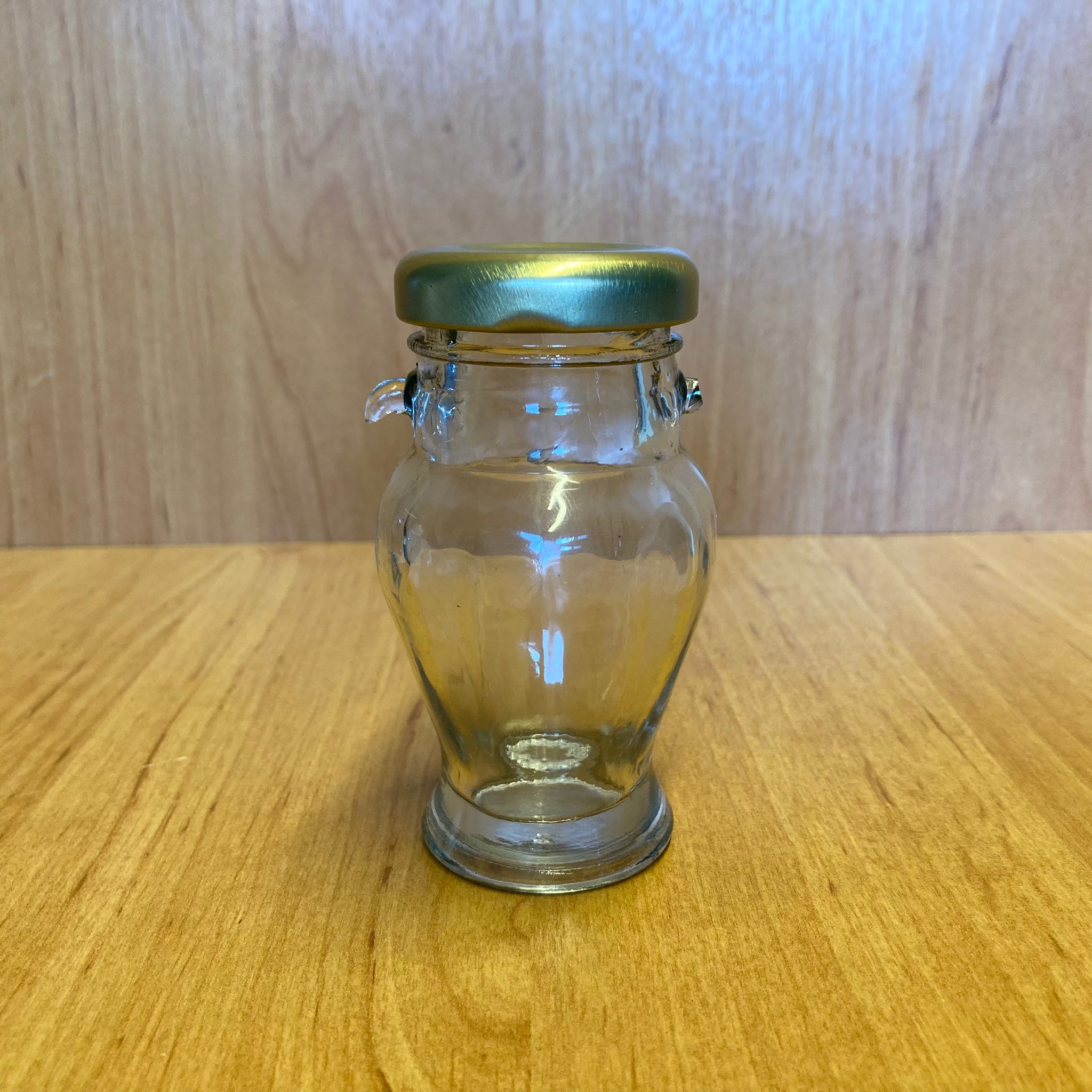 60 Cc Amphora Cam Kavanoz - Gold Metal Kapaklı - 60 Ml Cam Kavanoz - Tek Kulplu, Kulpsuz Veya Çift Kulplu Gelebilir
