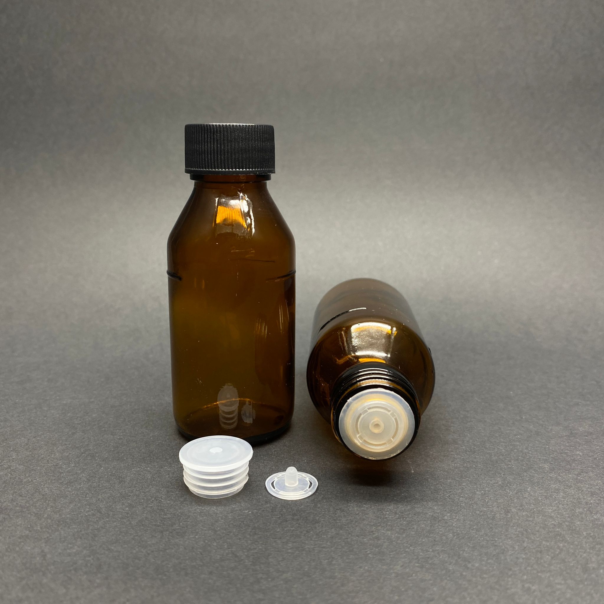 60 Cc Cam Amber İçten Damlalıklı Cam Şişe - Siyah Contalı Kapaklı + Tıpalı - 60 Ml Geniş Ağızlı (Ağız Çapı 25 Mm ) Damlalıklı Cam Şişe