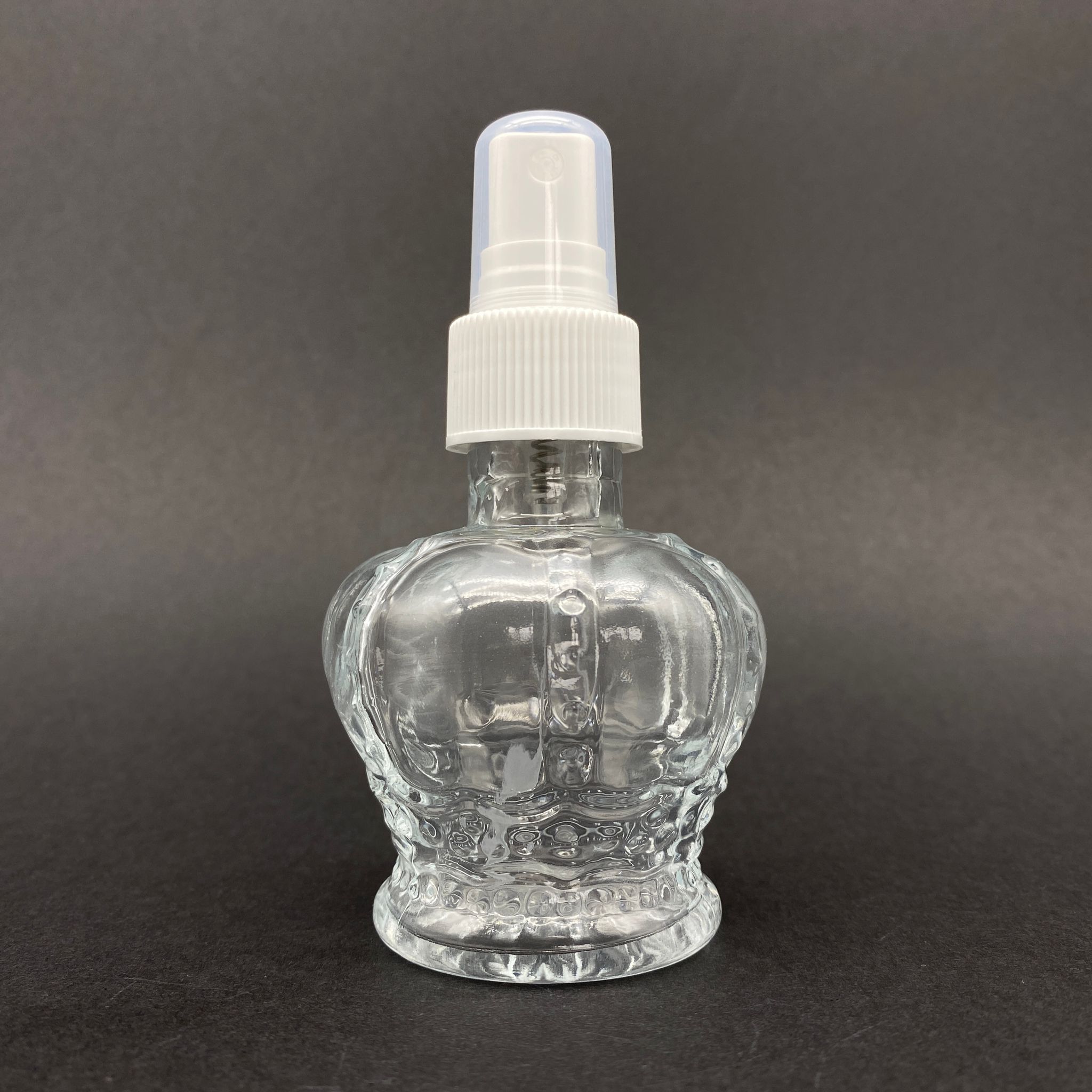 60 Cc Kral Tacı Cam Kolonya Şişesi - Beyaz Spreyli  - 60 Ml Cam Spreyli Kolonya Şişesi