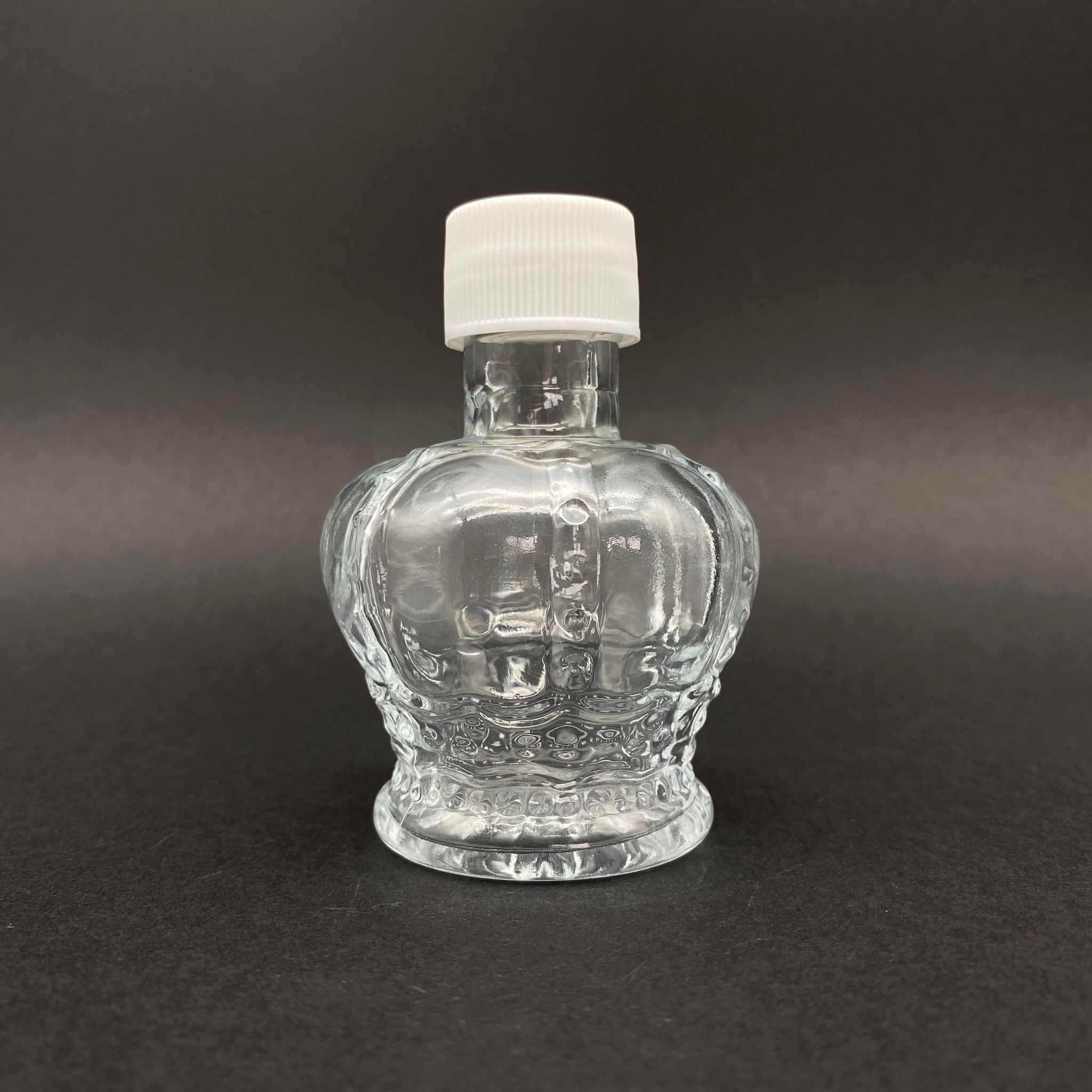60 Cc Kral Tacı Cam Şişe - Beyaz Kapaklı - 60 Ml Cam Şişe