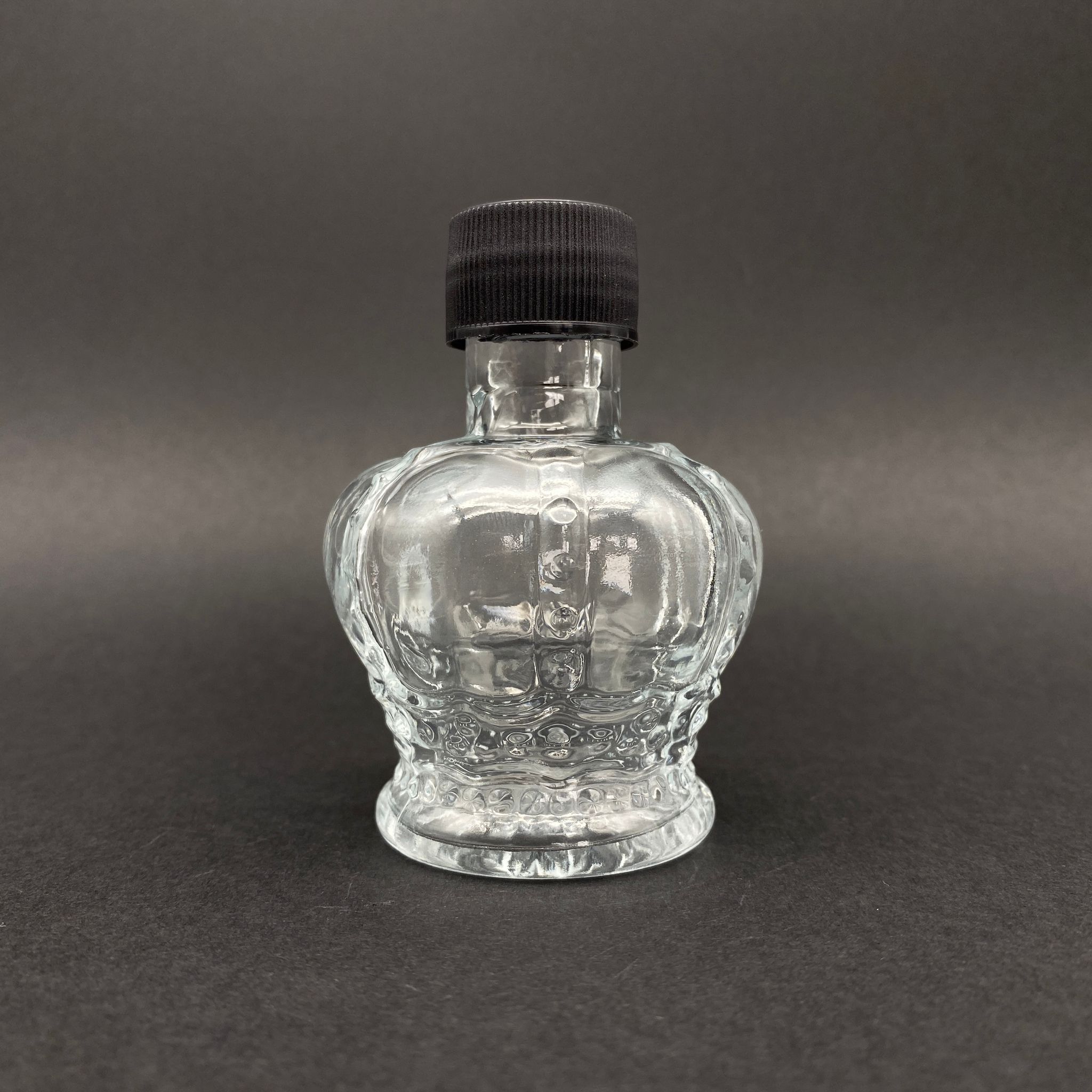 60 Cc Kral Tacı Cam Şişe - Siyah Kapaklı - 60 Ml Cam Şişe