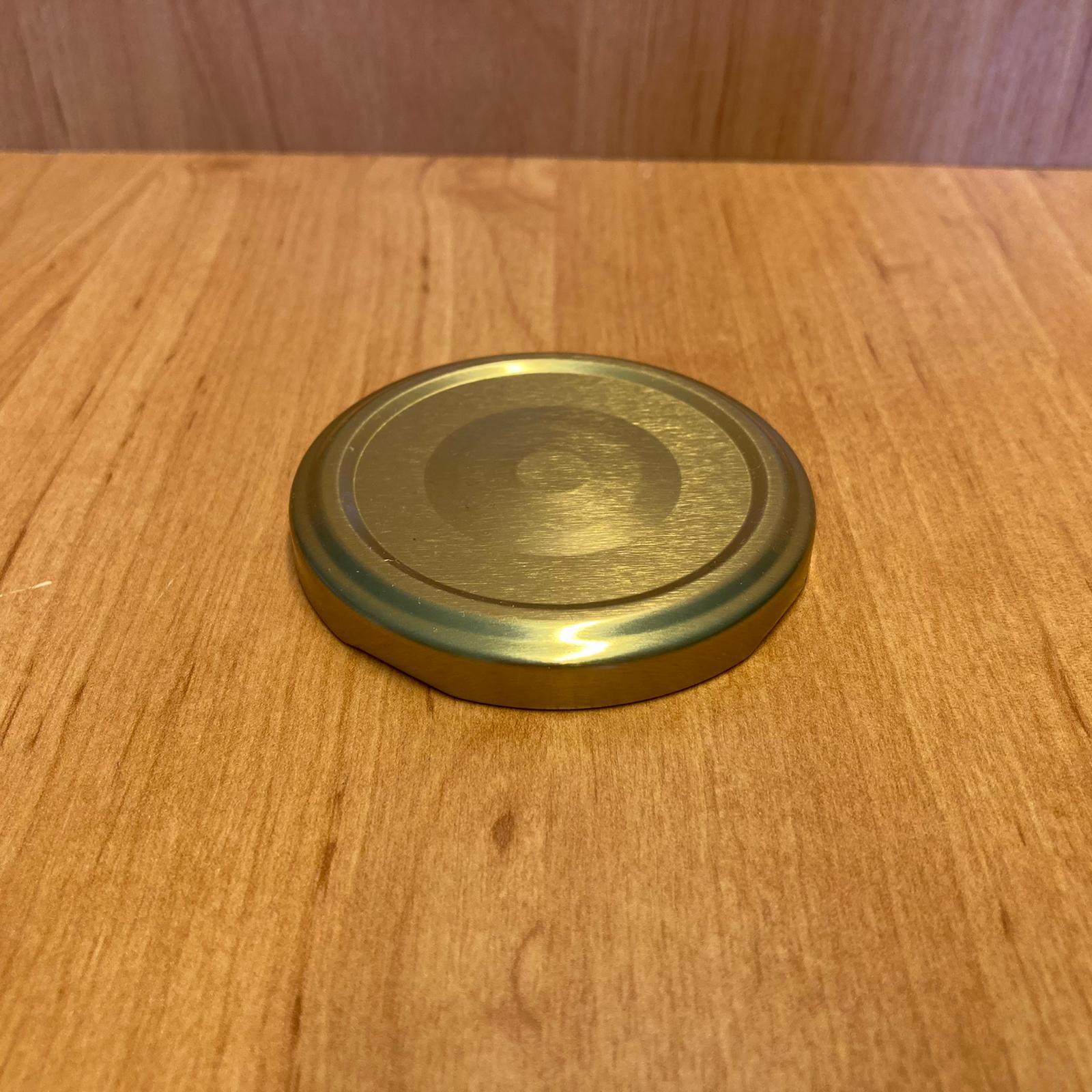 63 Mm Twist-Off Gold (Koyu) Metal Kapak - Emniyet Düğmeli Metal Kapak