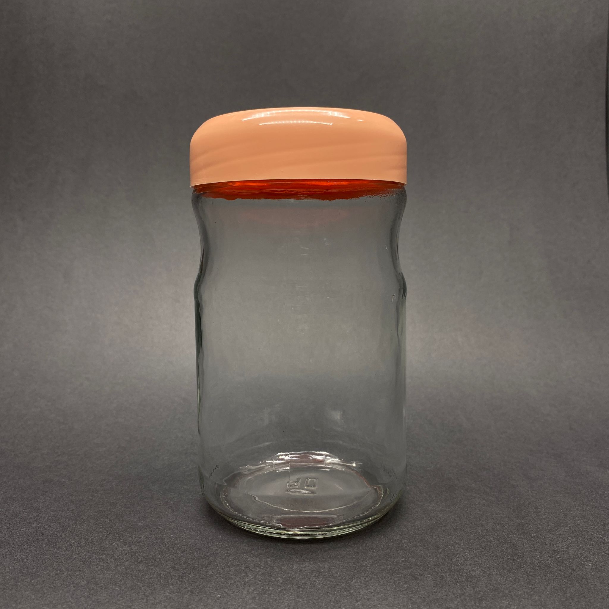 660 Cc Boğumlu Cam Kavanoz - Pembe Plastik Kapaklı - 660 Ml Cam Kavanoz