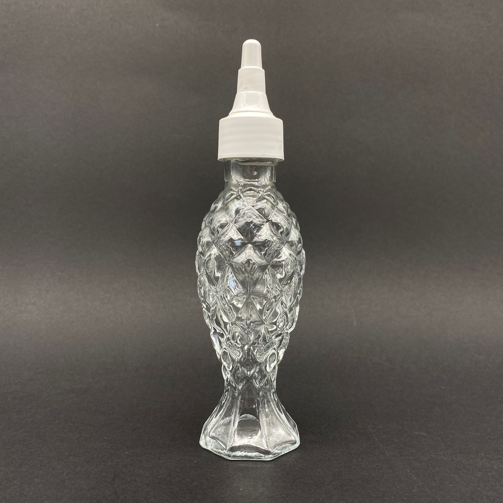 70 Cc Balık Sırtı Şişe - Beyaz Asansör Kapaklı - 70 Ml Balık Sırtı Model Cam Şişe