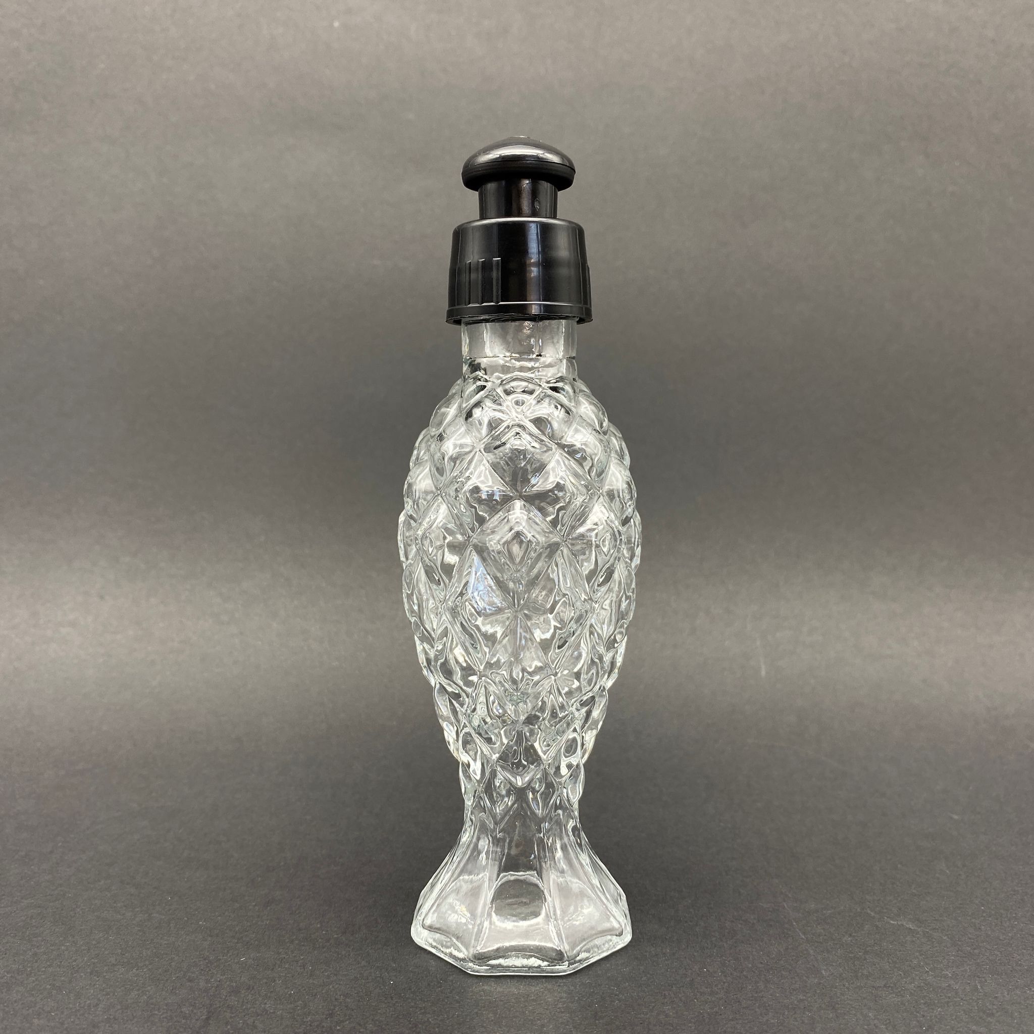 70 Cc Balık Sırtı Şişe - Siyah Push Pull Kapaklı- 70 Ml Balık Sırtı Model Cam Şişe
