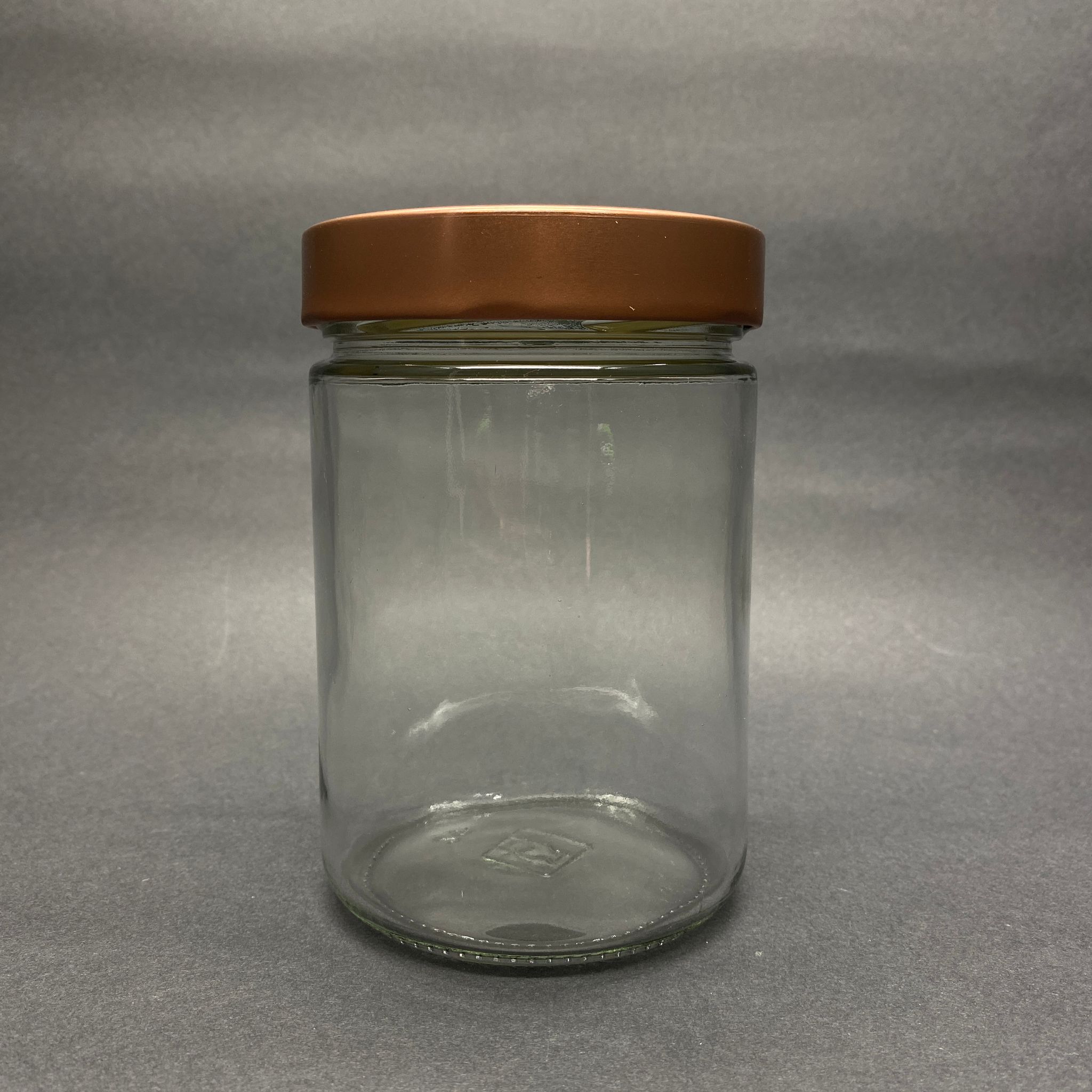 700 Cc Cam Alman Kavanoz - Bronz Metal Kapaklı - 700 Ml Derin Kapaklı Cam Kavanoz