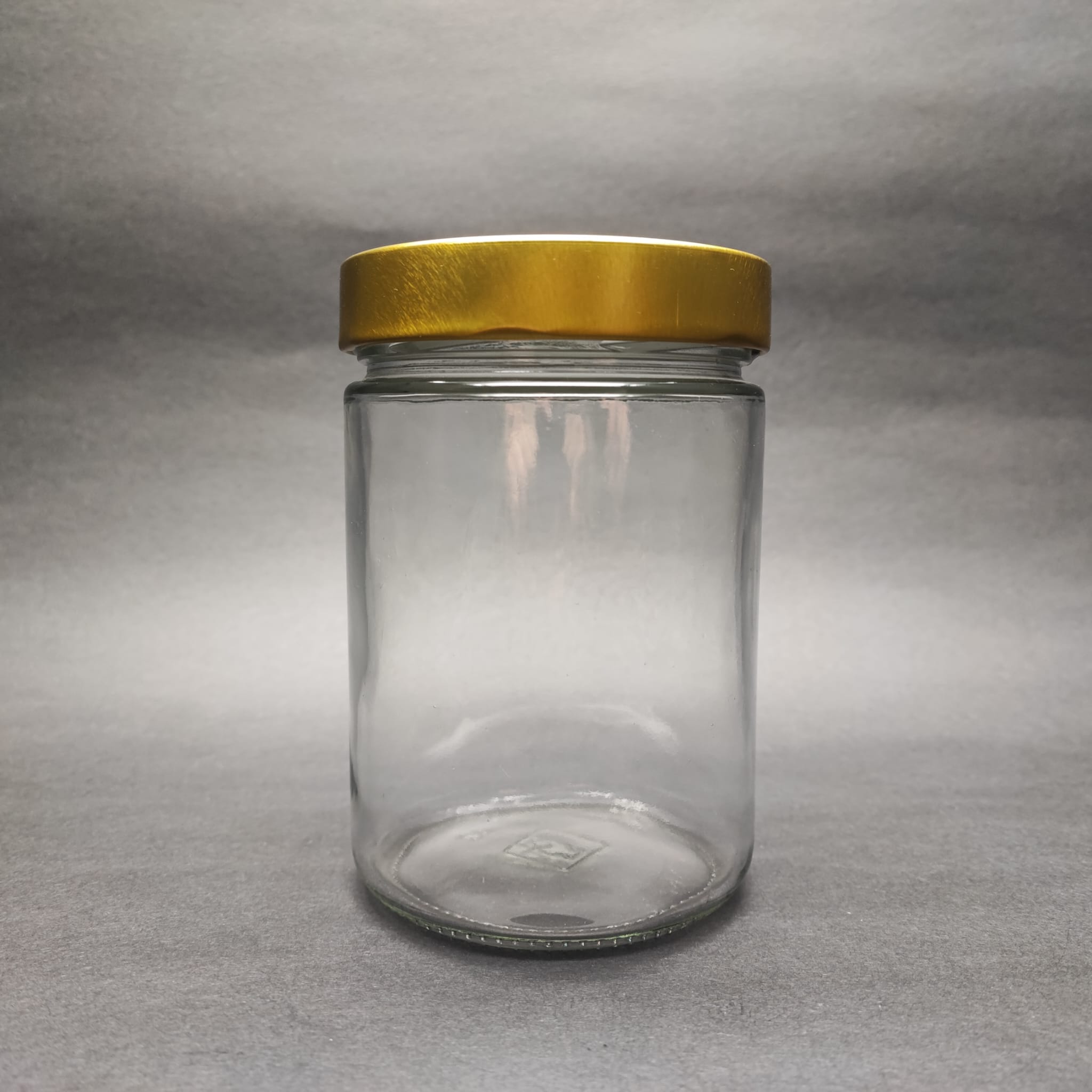 700 Cc Cam Alman Kavanoz - Gold Metal Kapaklı - 700 Ml Derin Kapaklı Cam Kavanoz