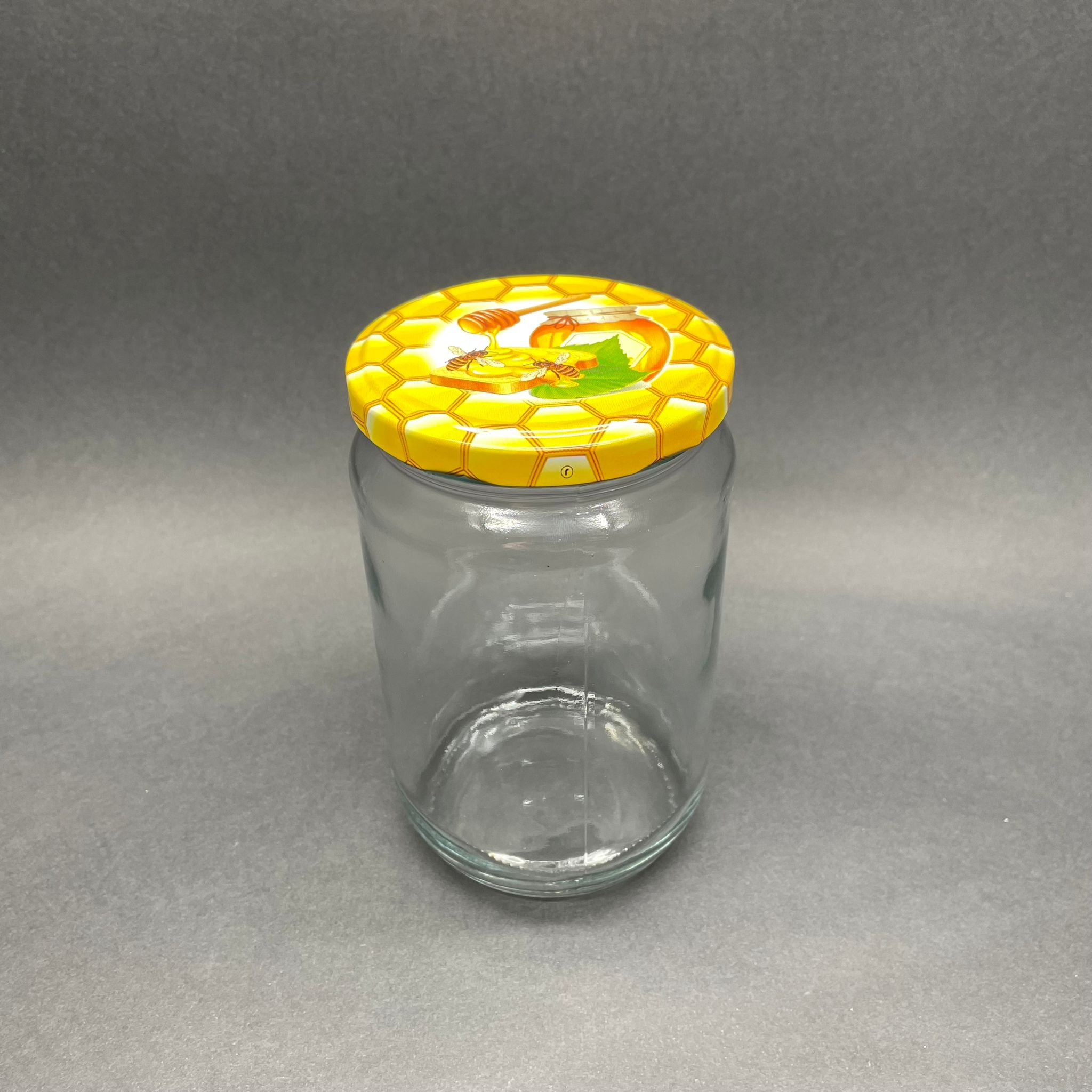 720 Cc Bal Kavanozu - Petek Kapaklı - Bal Desenli Kapaklı 720 Ml Cam Kavanoz
