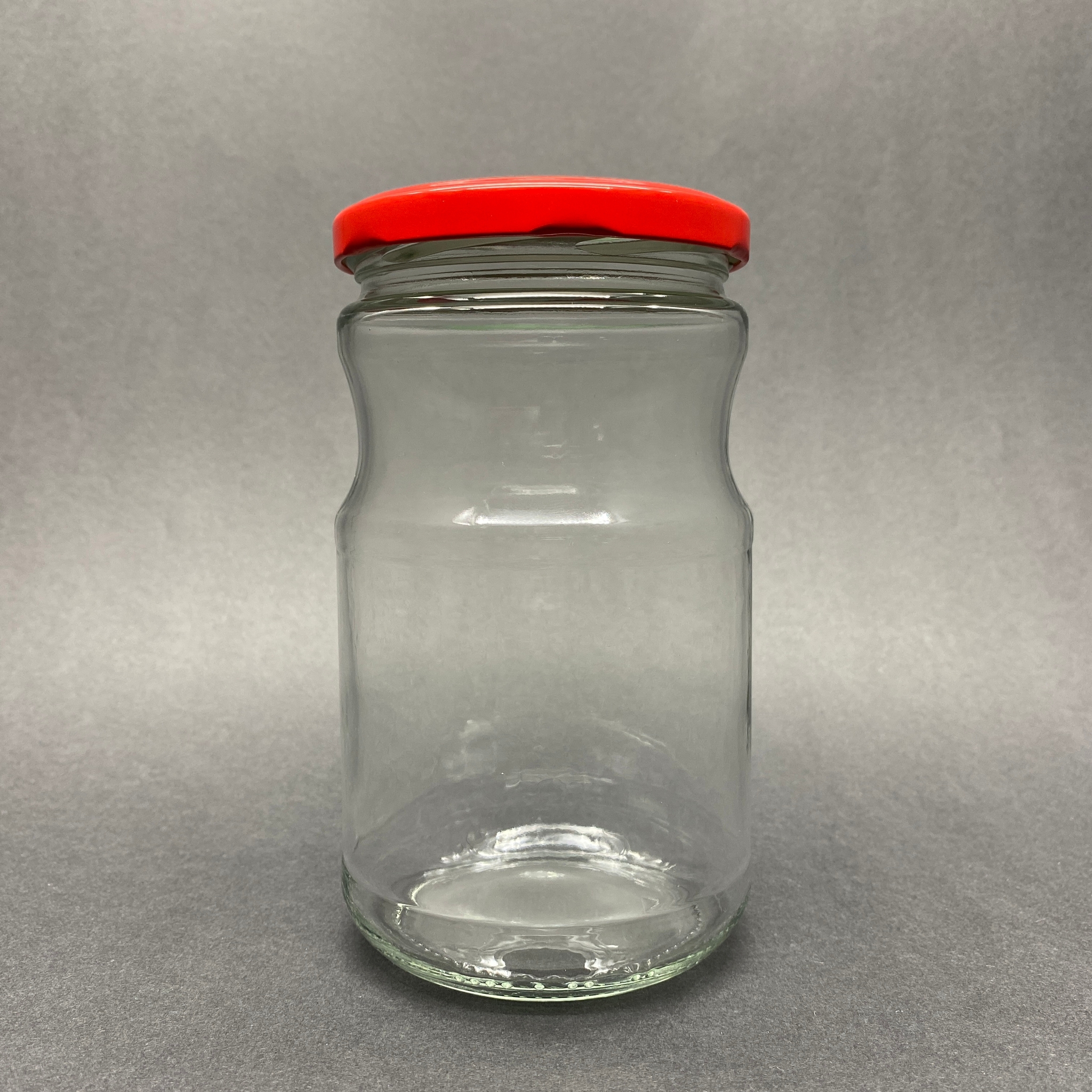 720 Cc Boğumlu Cam Kavanoz - Kırmızı Metal Kapaklı - 720 Ml Cam Kavanoz