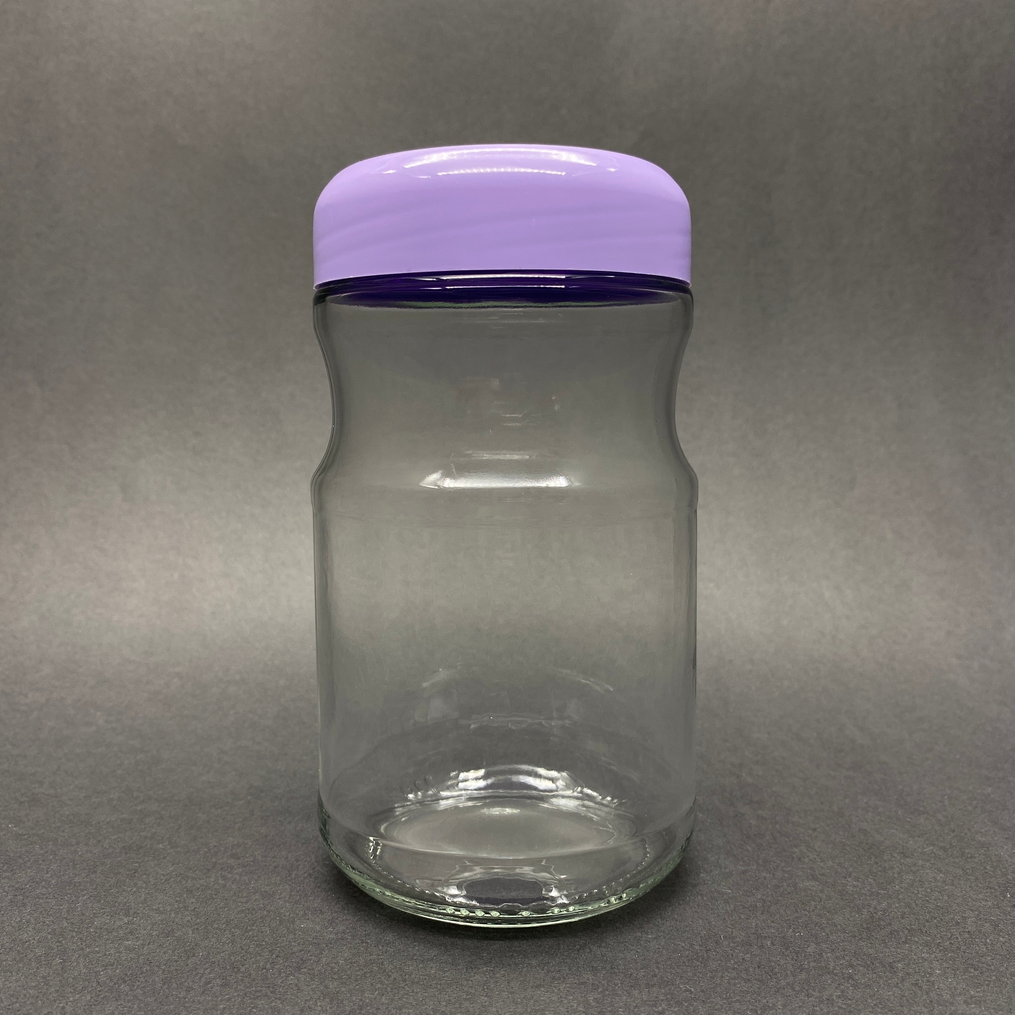 720 Cc Boğumlu Cam Kavanoz - Lila Plastik Kapaklı - 720 Ml Bal Kavanozu