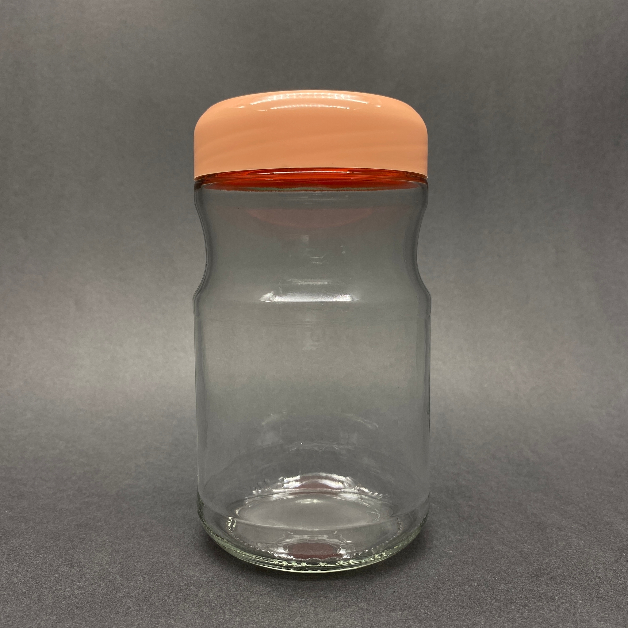 720 Cc Boğumlu Cam Kavanoz - Pembe Plastik Kapaklı - 720 Ml Bal Kavanozu