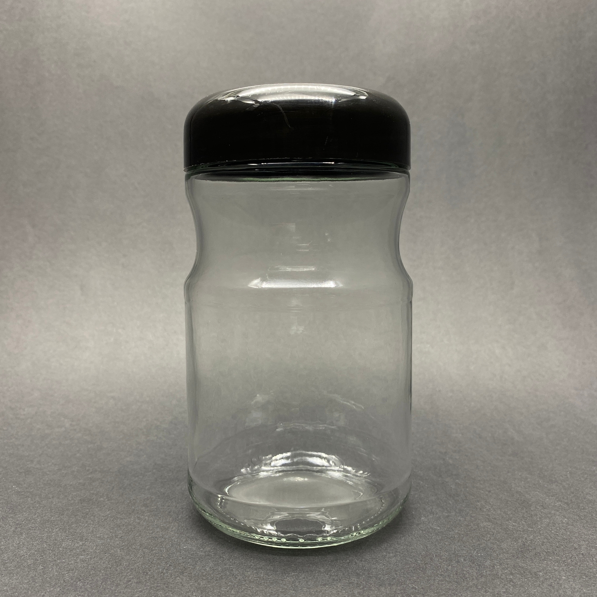720 Cc Boğumlu Cam Kavanoz - Siyah Plastik Kapaklı - 720 Ml Bal Kavanozu