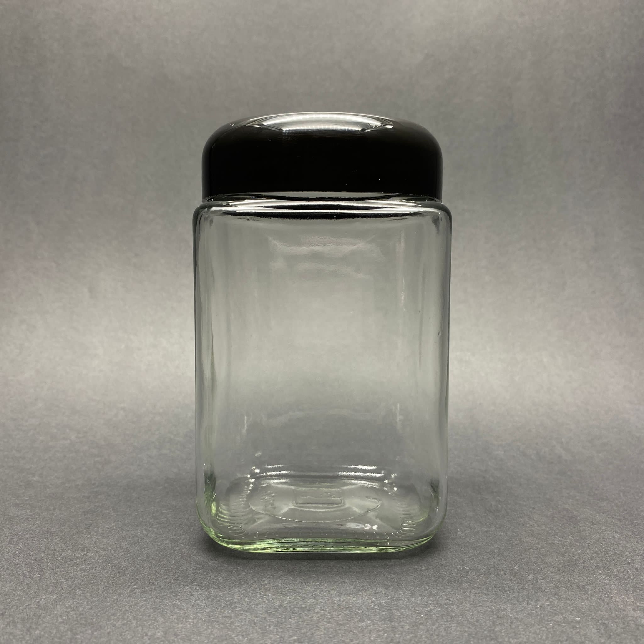 720 Cc Cam Kare Kavanoz - Siyah Plastik Kapaklı - 720 Ml Köşeli Cam Kavanoz