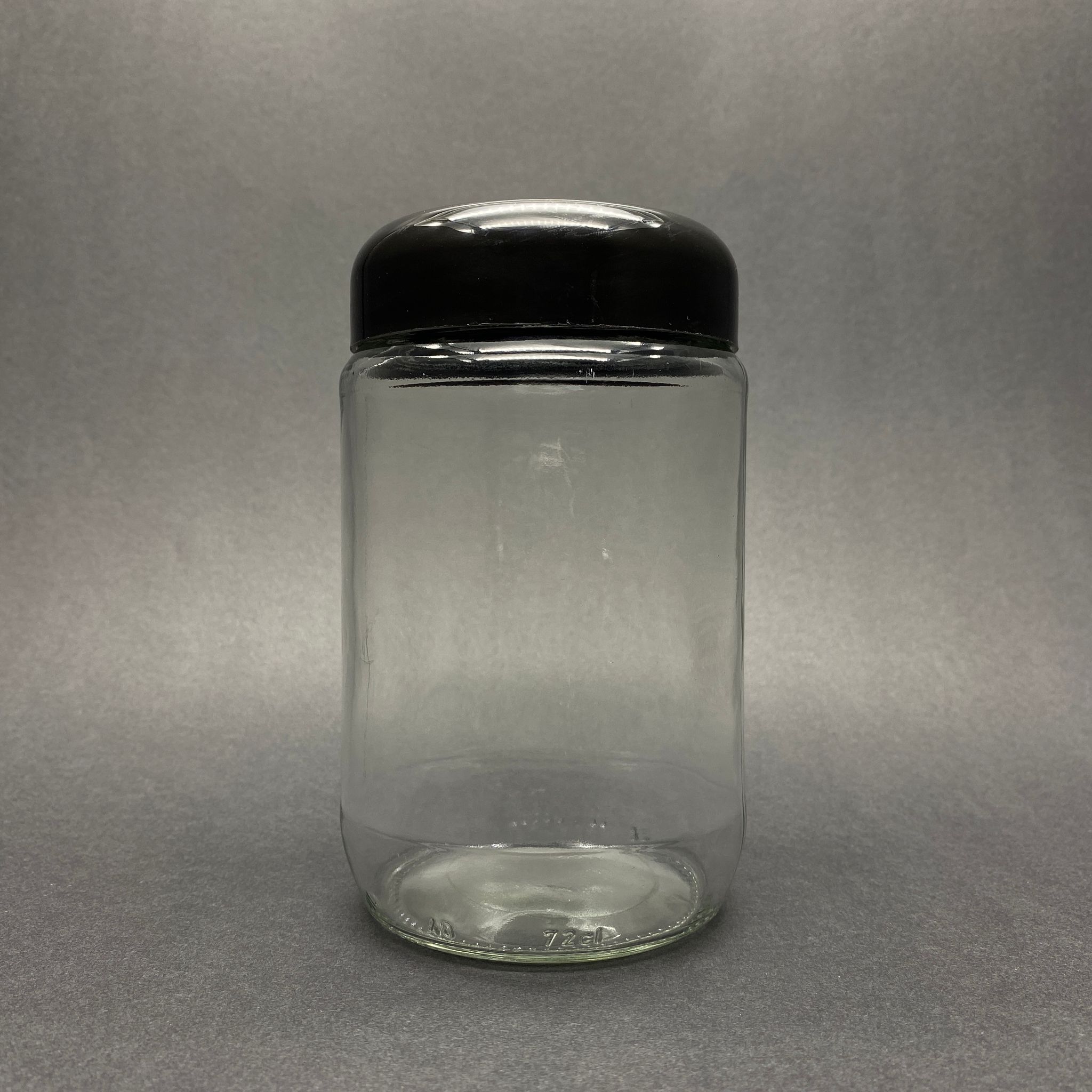 720 Cc Cam Kavanoz - Siyah Plastik Kapaklı - 720 Ml Bal Kavanozu