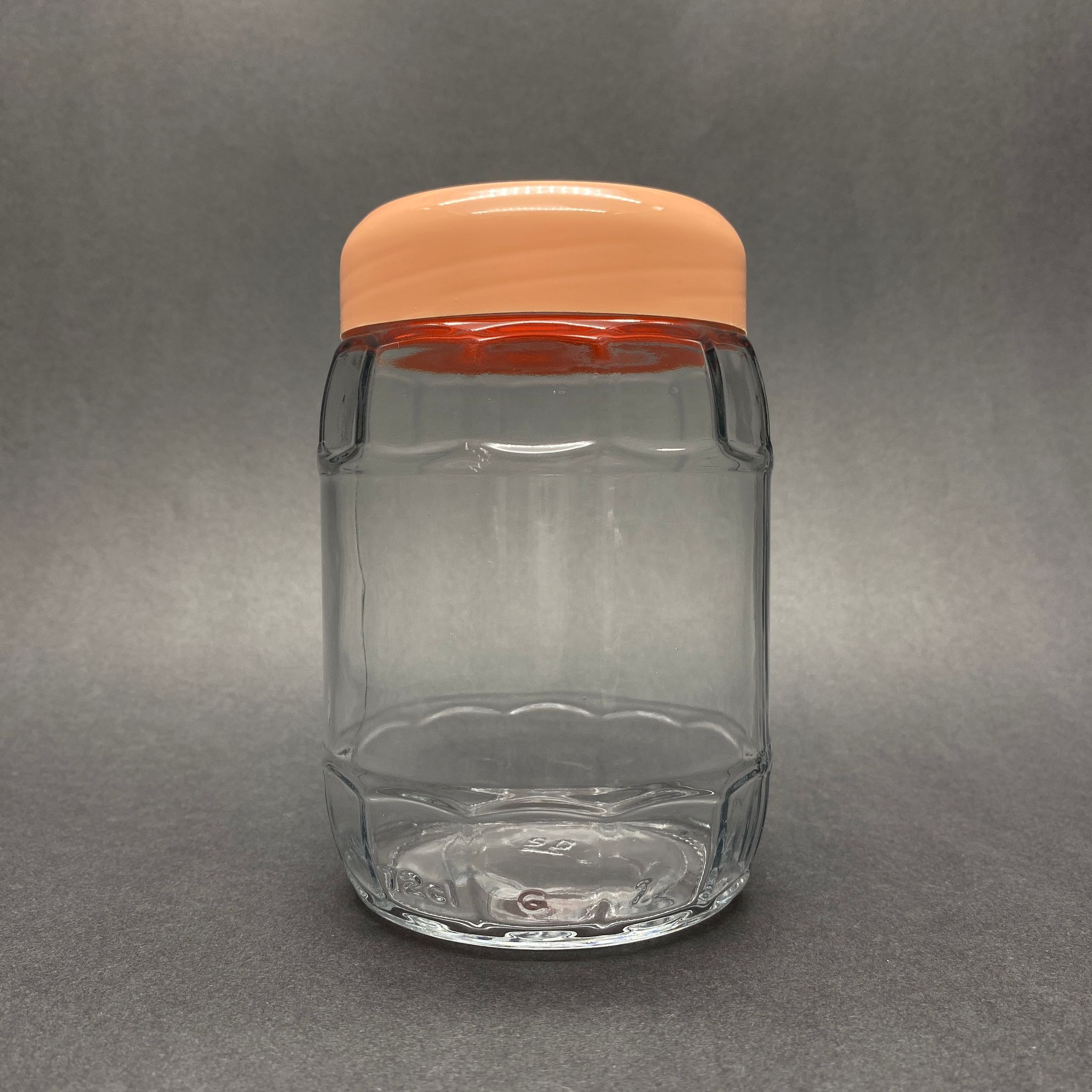 720 Cc Fıçı Cam Kavanoz - Pembe Plastik Kapaklı - 720 Ml Bal Kavanozu