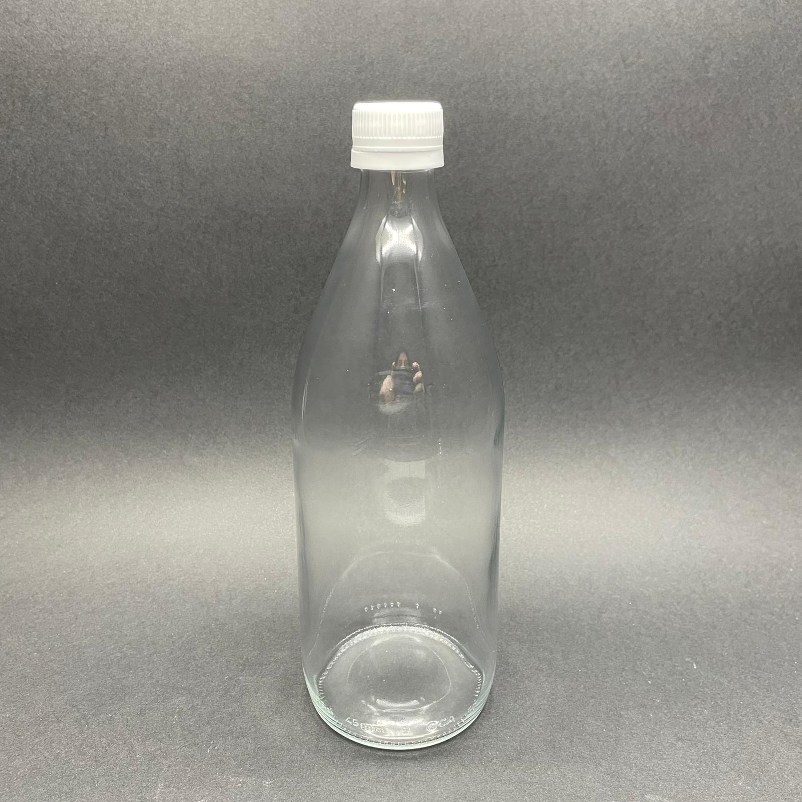 750 Cc Cam Şişe - Beyaz Kilitli Kapaklı - 750 Ml Cam Şişe