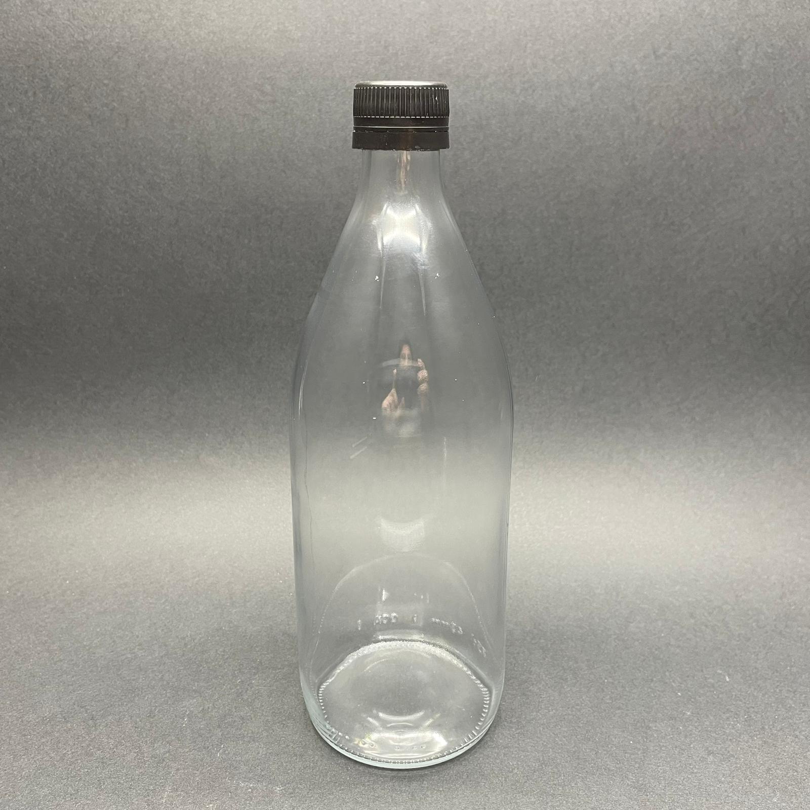 750 Cc Cam Şişe - Siyah Kilitli Kapaklı - 750 Ml Cam Şişe