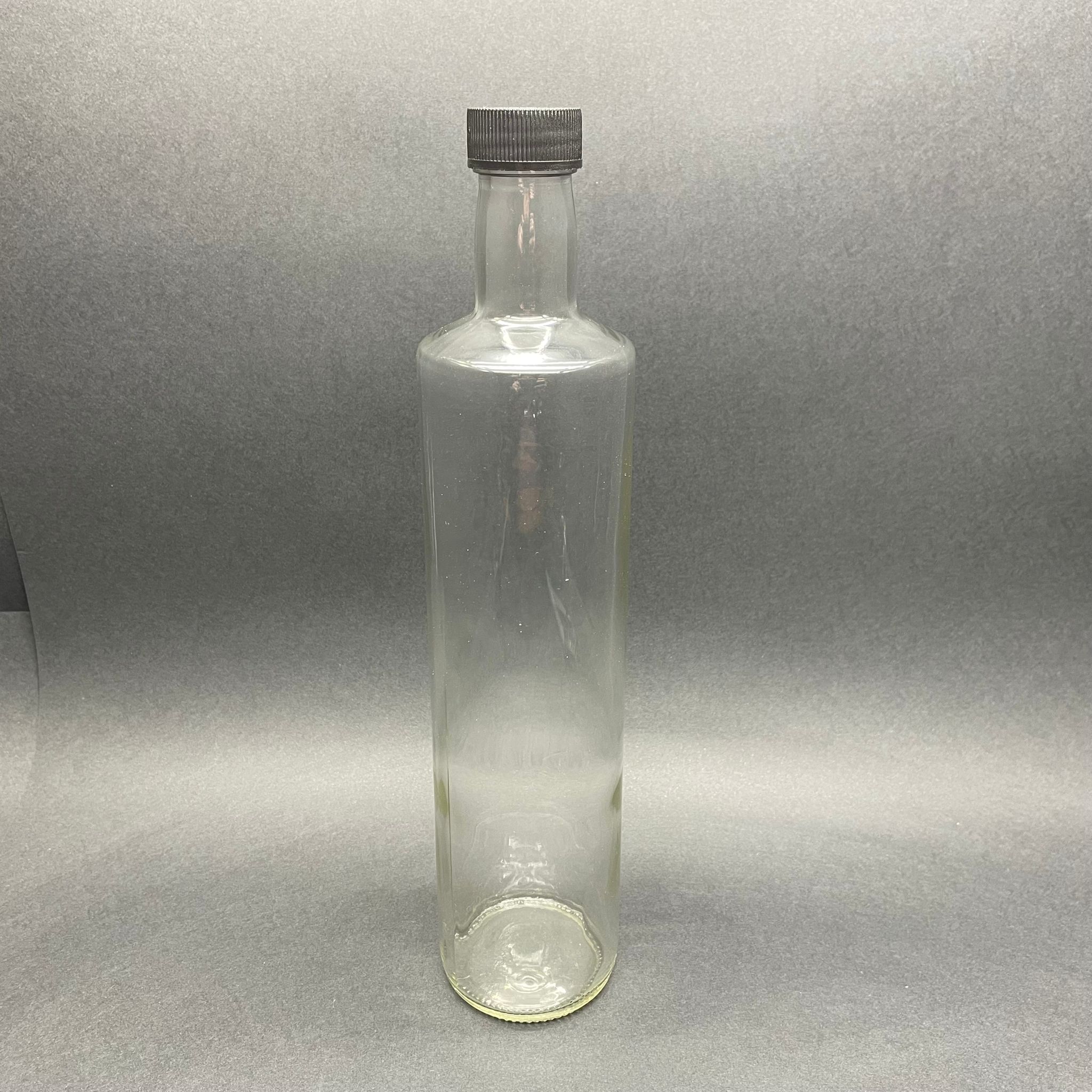 750 Cc Dorika Cam Şişe - Siyah Kapaklı - 750 Ml Şeffaf Dorika Şişe