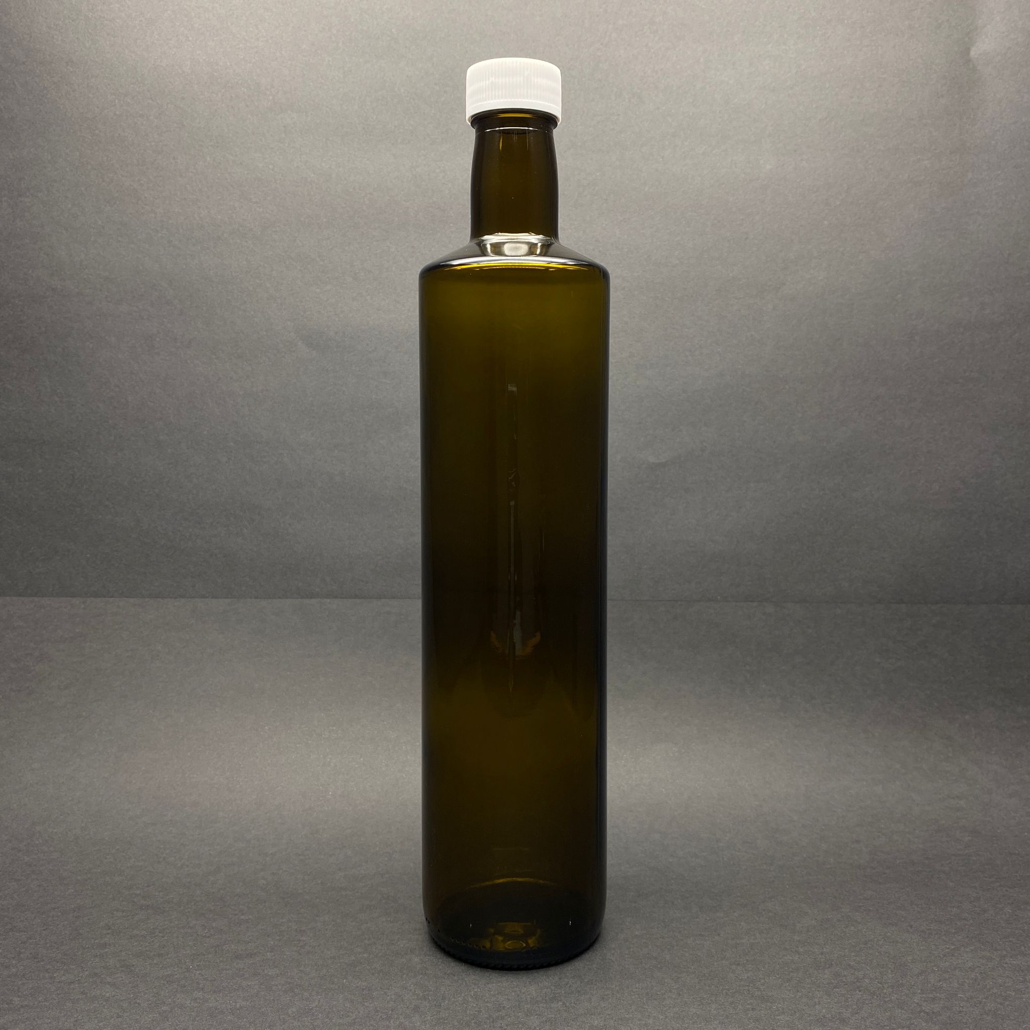 750 Cc Dorika Yeşil Cam Şişe - Beyaz Plastik Kapaklı - 750 Ml Silindir Yağ Şişesi - Sirke Şişesi