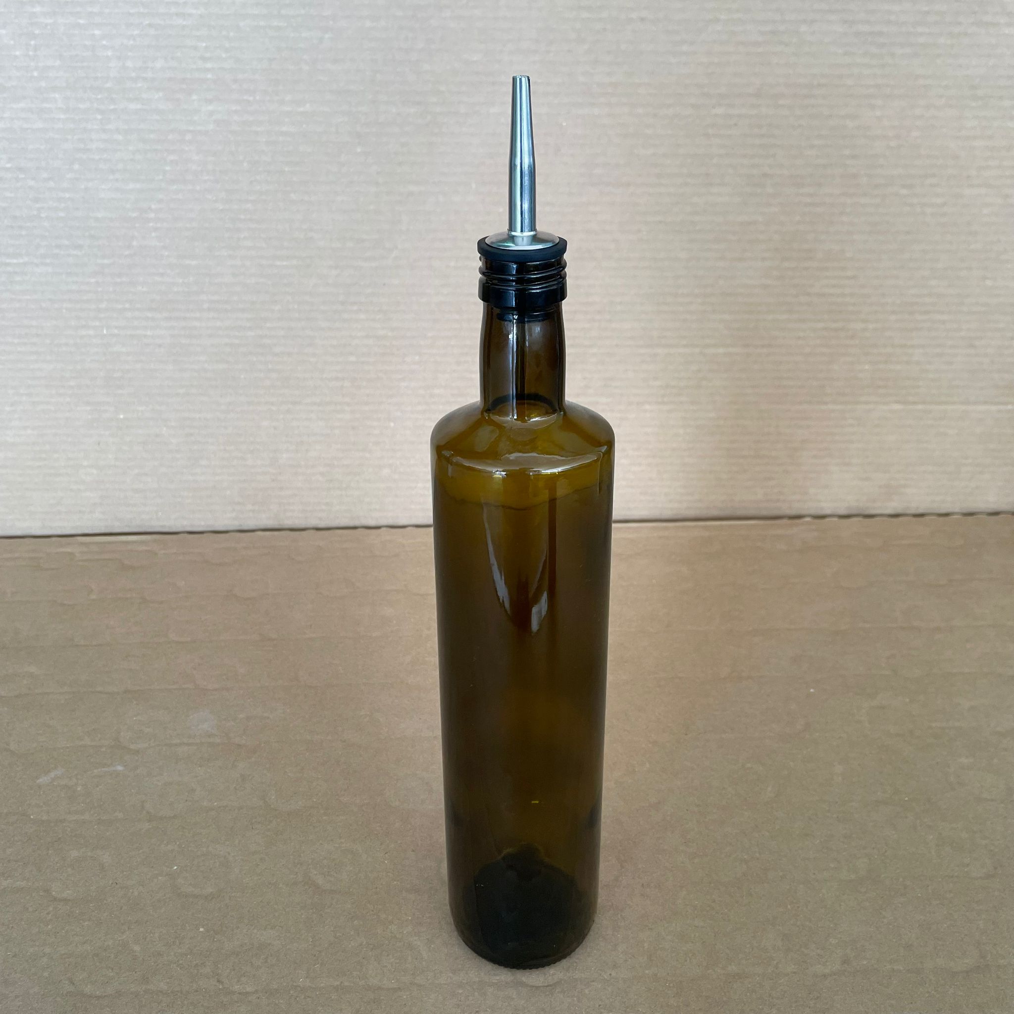 750 Cc Dorika Yeşil Cam Şişe - Çelik Yağdanlık Tıpalı - 750 Ml Yağ Şişesi - Sirke Şişesi