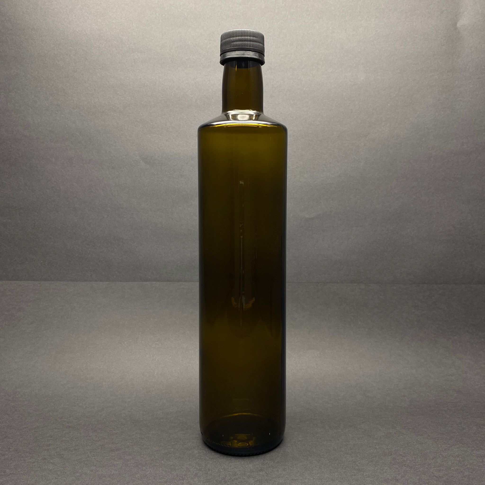 750 Cc Dorika Yeşil Cam Şişe - Siyah Kilitli Plastik Kapaklı  - 750 Ml Silindir Yağ Şişesi - Sirke Şişesi - Kapak Markası Berıcap