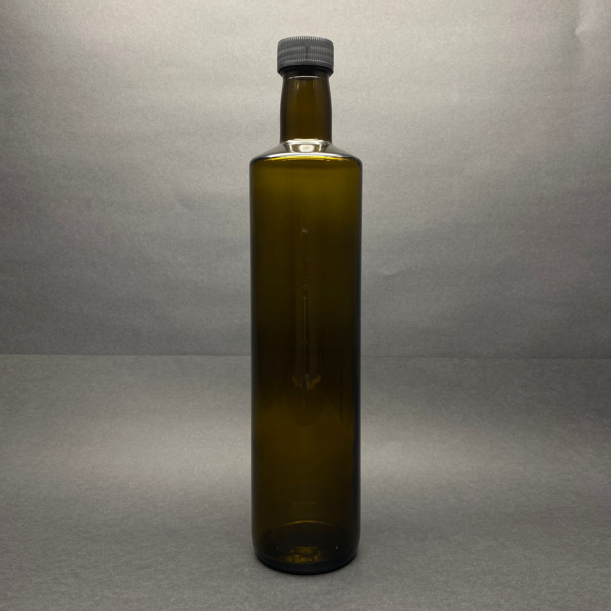 750 Cc Dorika Yeşil Cam Şişe - Siyah Plastik Kapaklı - 750 Ml Silindir Yağ Şişesi - Sirke Şişesi