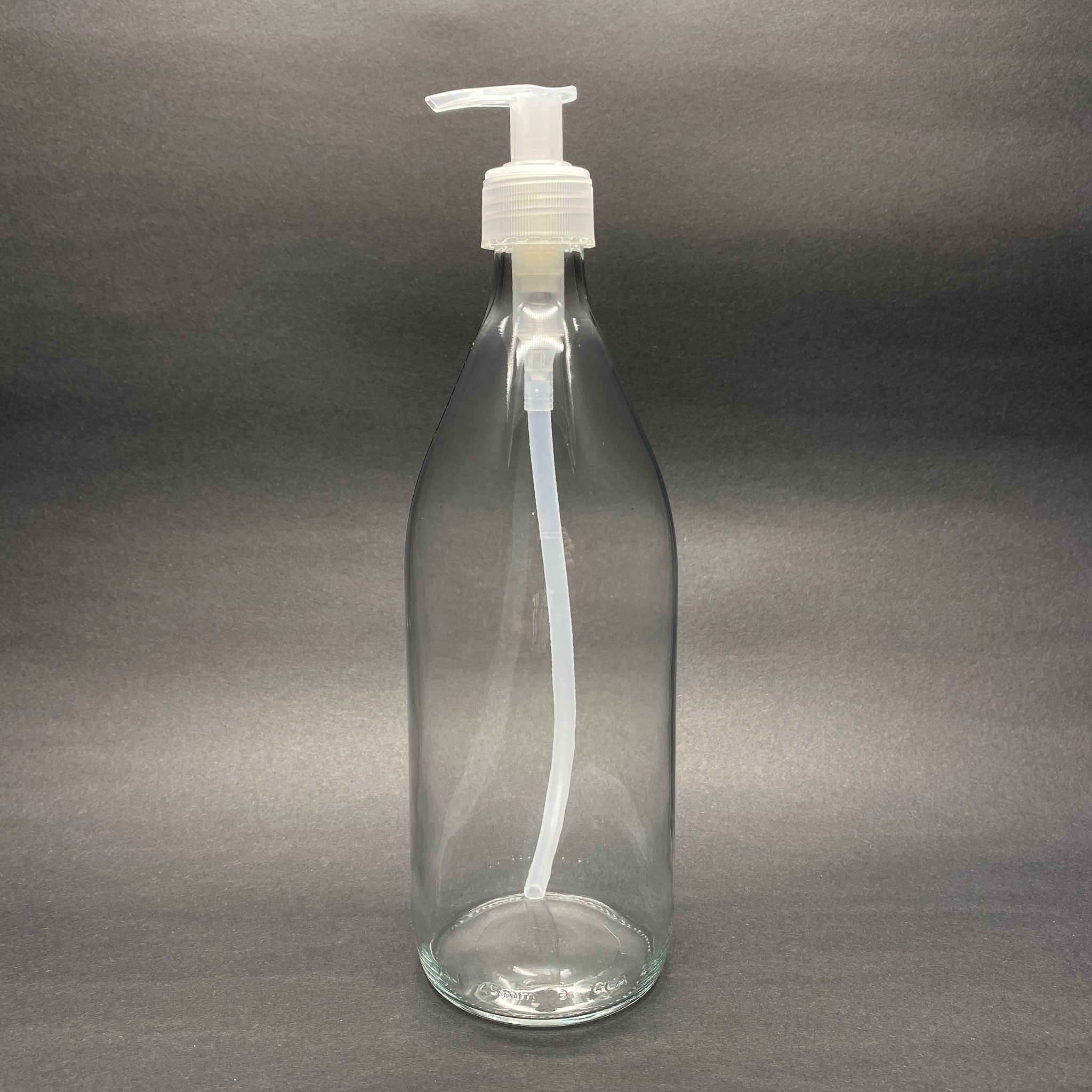 750 Cc Düz Model Cam Şişe - Şeffaf Sıvı Sabun Pompalı  - 750 Ml Düz Sade Cam Şişe