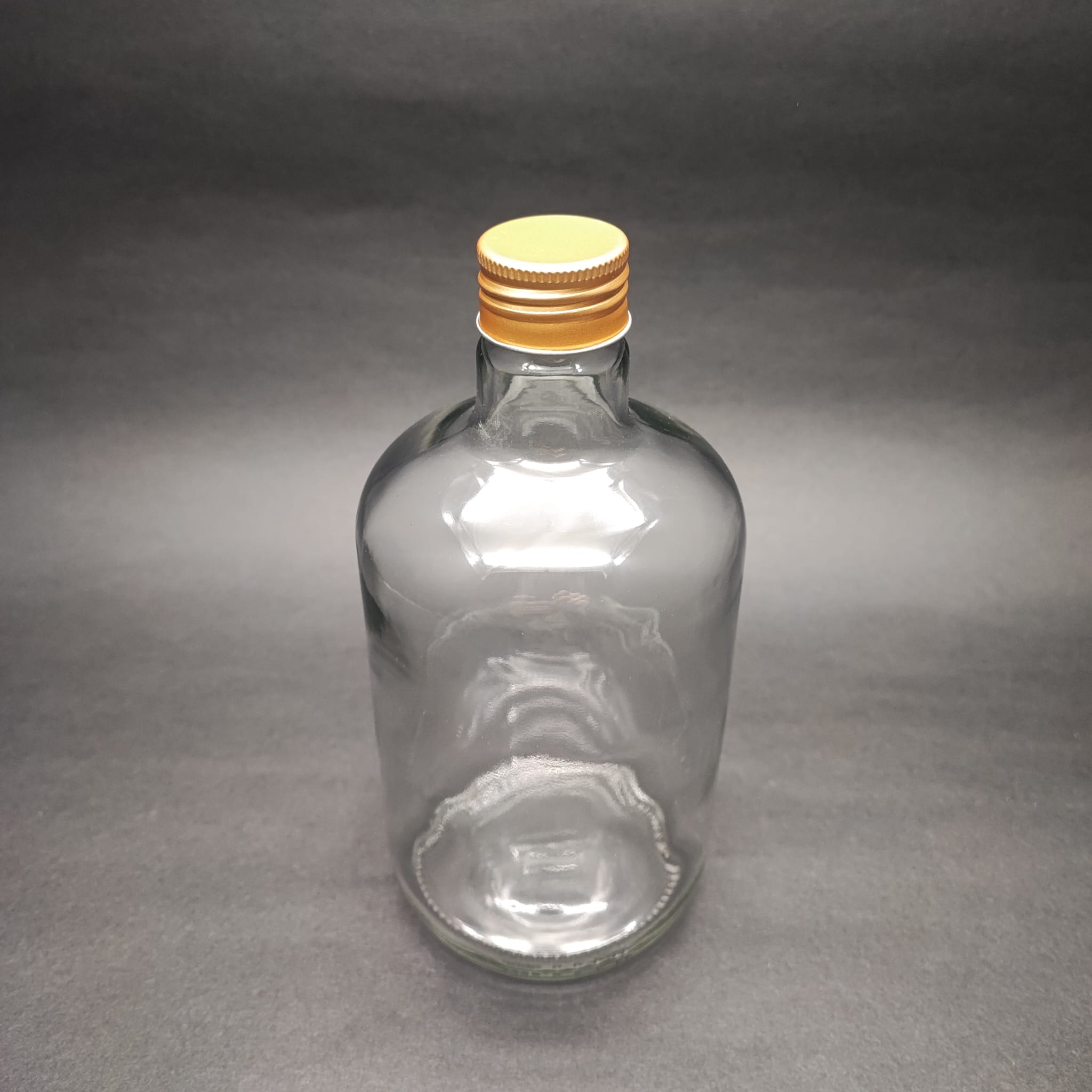 750 Cc Gordo Cam Şişe - Contalı Gold Metal Kapaklı - 750 Ml Gordo Tombul Cam Şişe