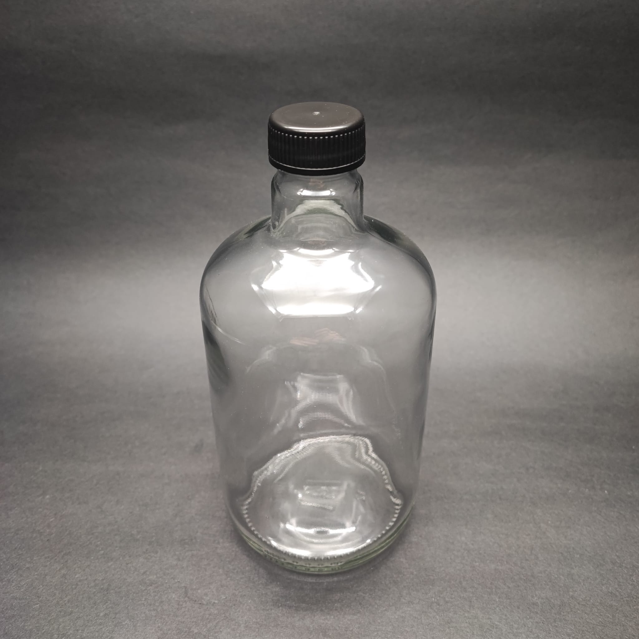 750 Cc Gordo Cam Şişe - Contalı Siyah Bericap Kapaklı - 750 Ml Gordo Tombul Cam Şişe