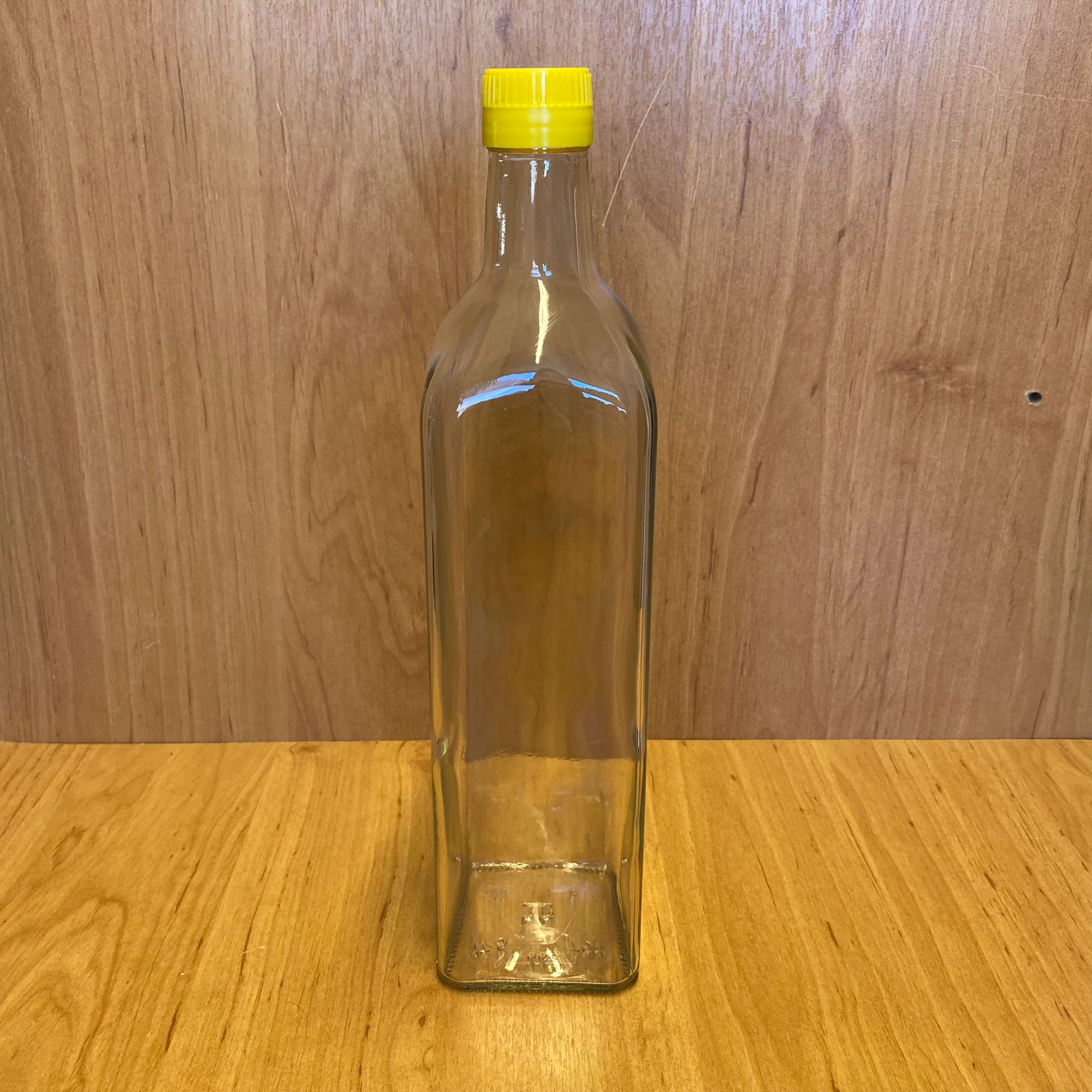 750 Cc Maraska Cam Şişe - Standart Sarı Çakma Kapaklı - 750 Ml Köşeli Cam Şişe - Bastırarak Kapanır