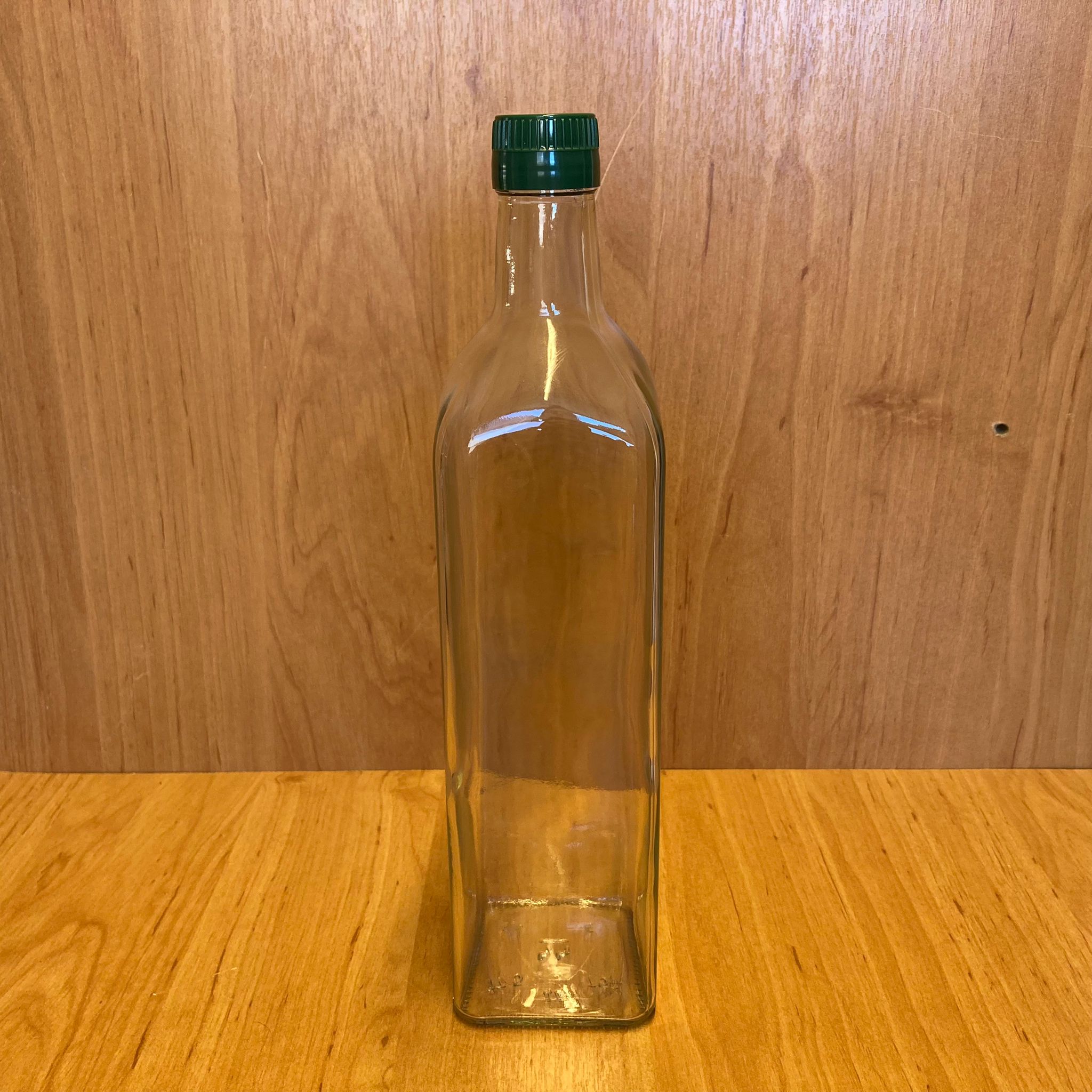 750 Cc Maraska Cam Şişe - Standart Yeşil Çakma Kapaklı - 750 Ml Köşeli Cam Şişe - Bastırarak Kapanır