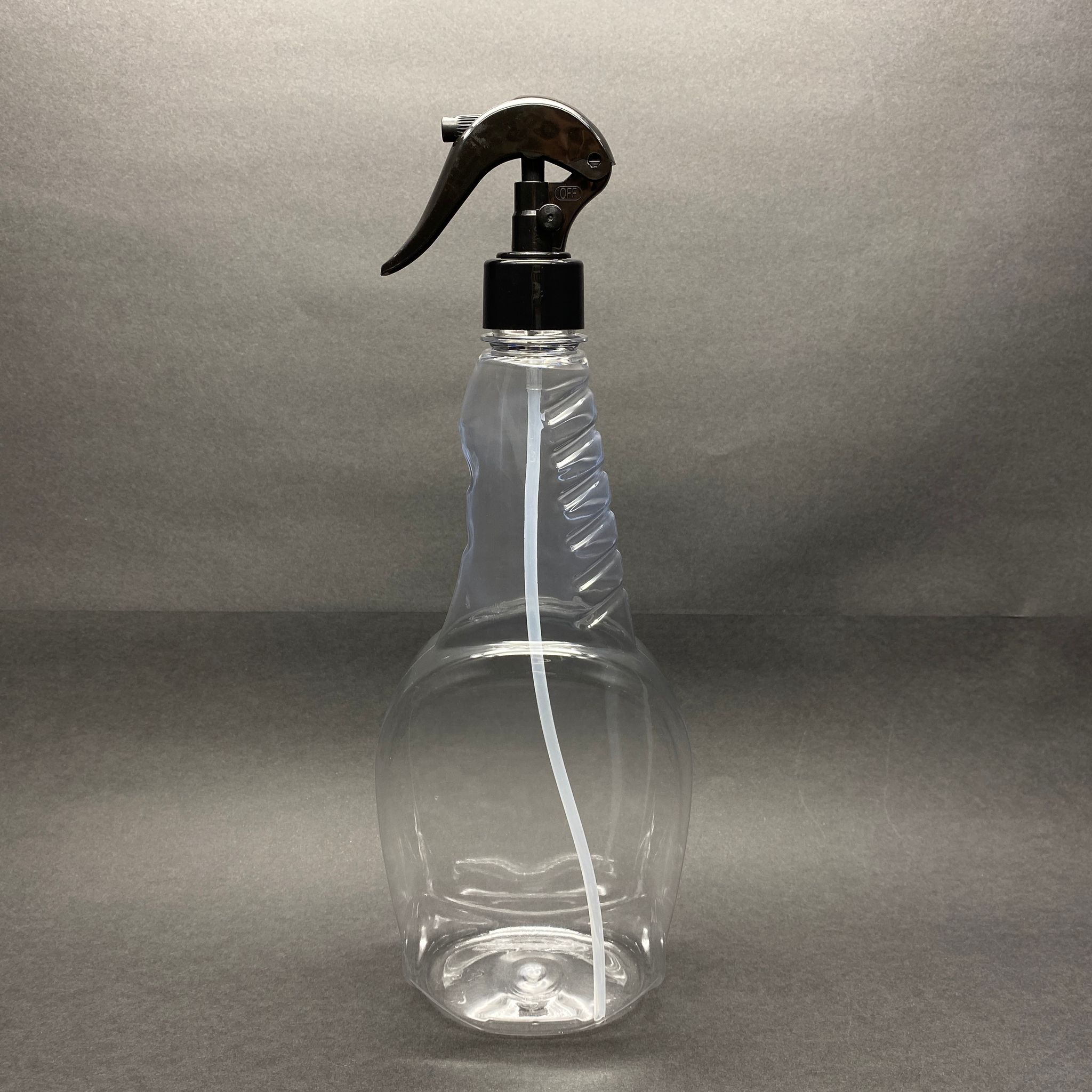 750 Cc Yassı Pet Şişe - Siyah Triger Spreyli - 750 Ml Boş Cam Sil Şişesi - Yassı Camsil Şişesi - Trigerli Pet Şişe
