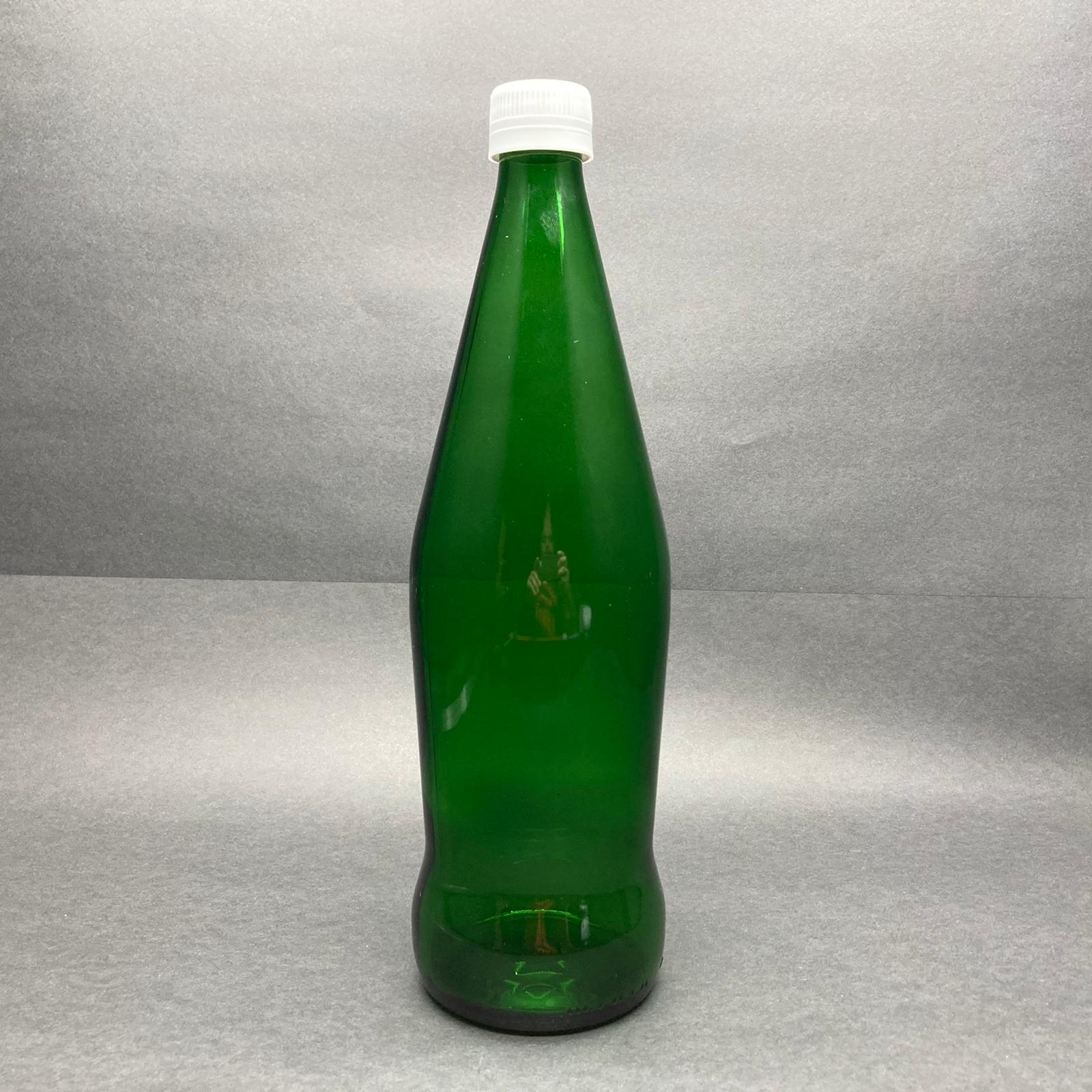 750 Cc Yeşil Cam Şişe - Beyaz Kilitli Plastik Kapaklı - 750 Ml Cam Şişe