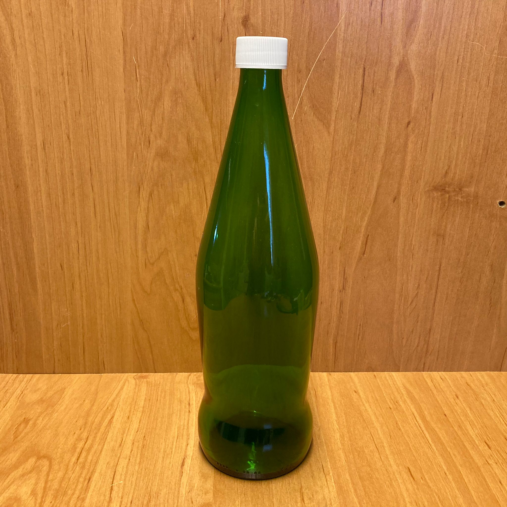 750 Cc Yeşil Cam Şişe - Beyaz Plastik Kapaklı - 750 Ml Cam Şişe