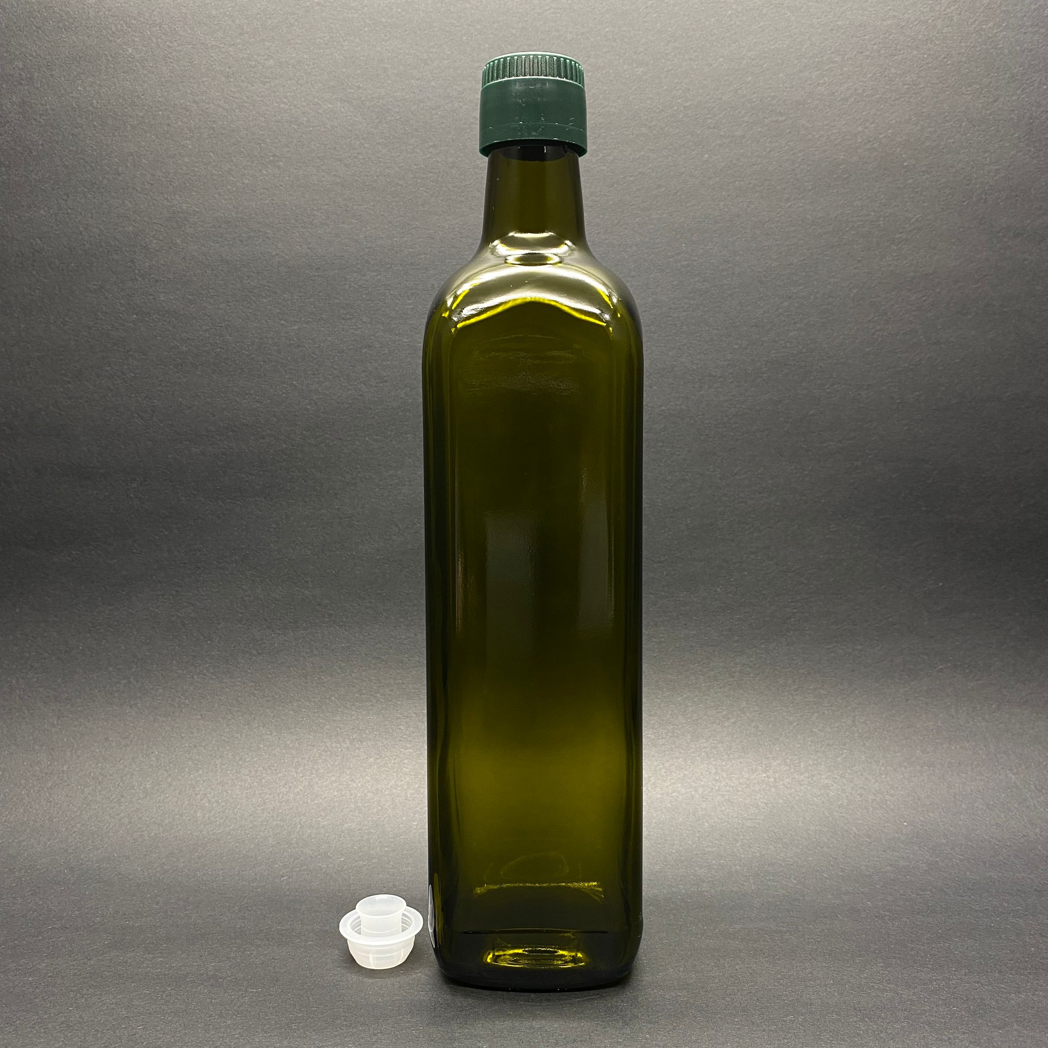 750 Cc Yeşil Maraska Cam Şişe - Yeşil Drop - Stop Kilitli Akıtıcılı Plastik Kapaklı - 750 Ml Köşeli Cam Şişe - 0.75 Litre